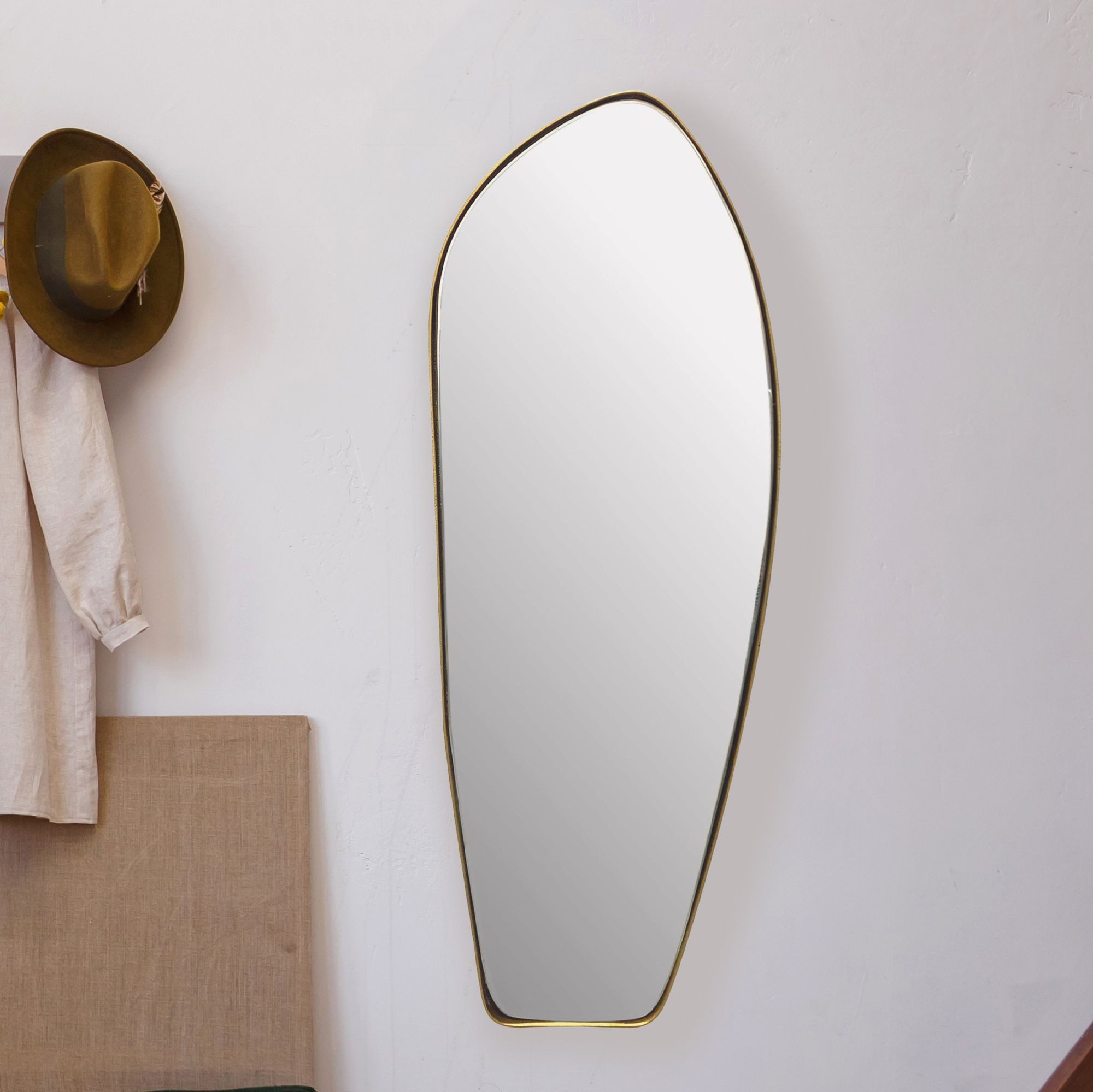 FINEBUY Wandspiegel (Asymmetrisch 33x90 cm, Dekospiegel günstig online kaufen