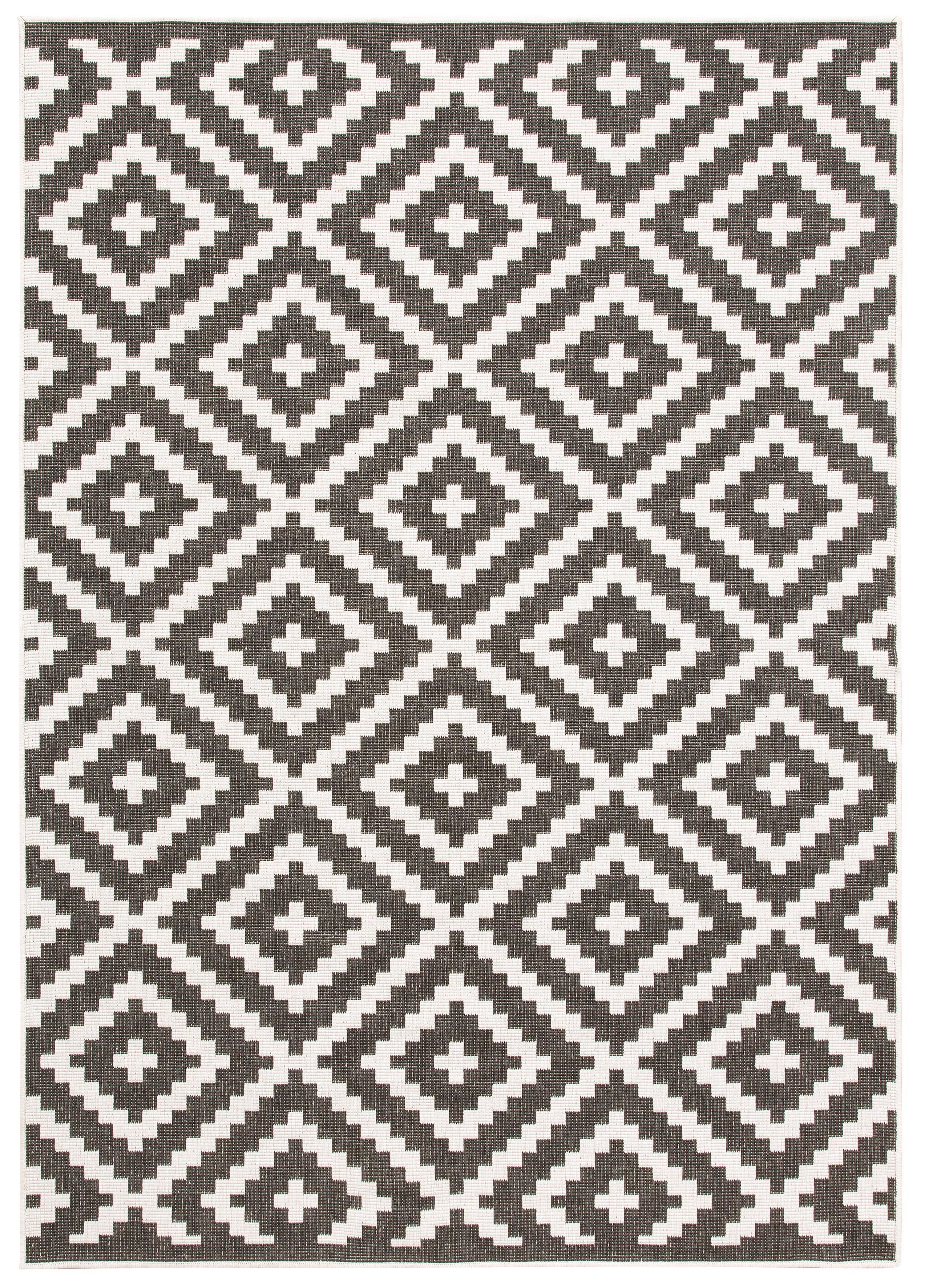 my home Teppich Ronda Wendeteppich, rechteckig, Höhe: 5 mm, Sisal-Optik, Flachgewebe, In- und Outdoor, geometrisches Boho Design
