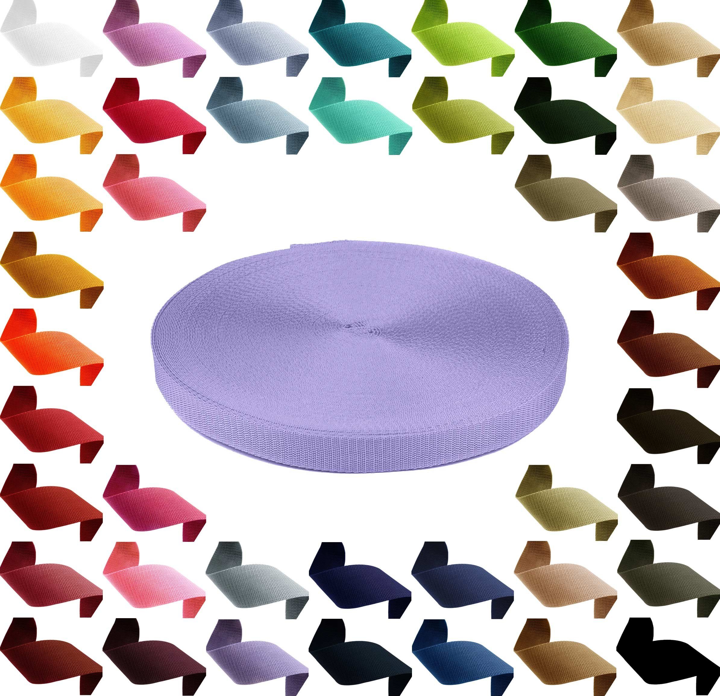 maDDma 12m PP Gurtband, Polypropylen, 30mm breit, 1,3mm stark, Farbwahl Rollladengurt, 375 violett