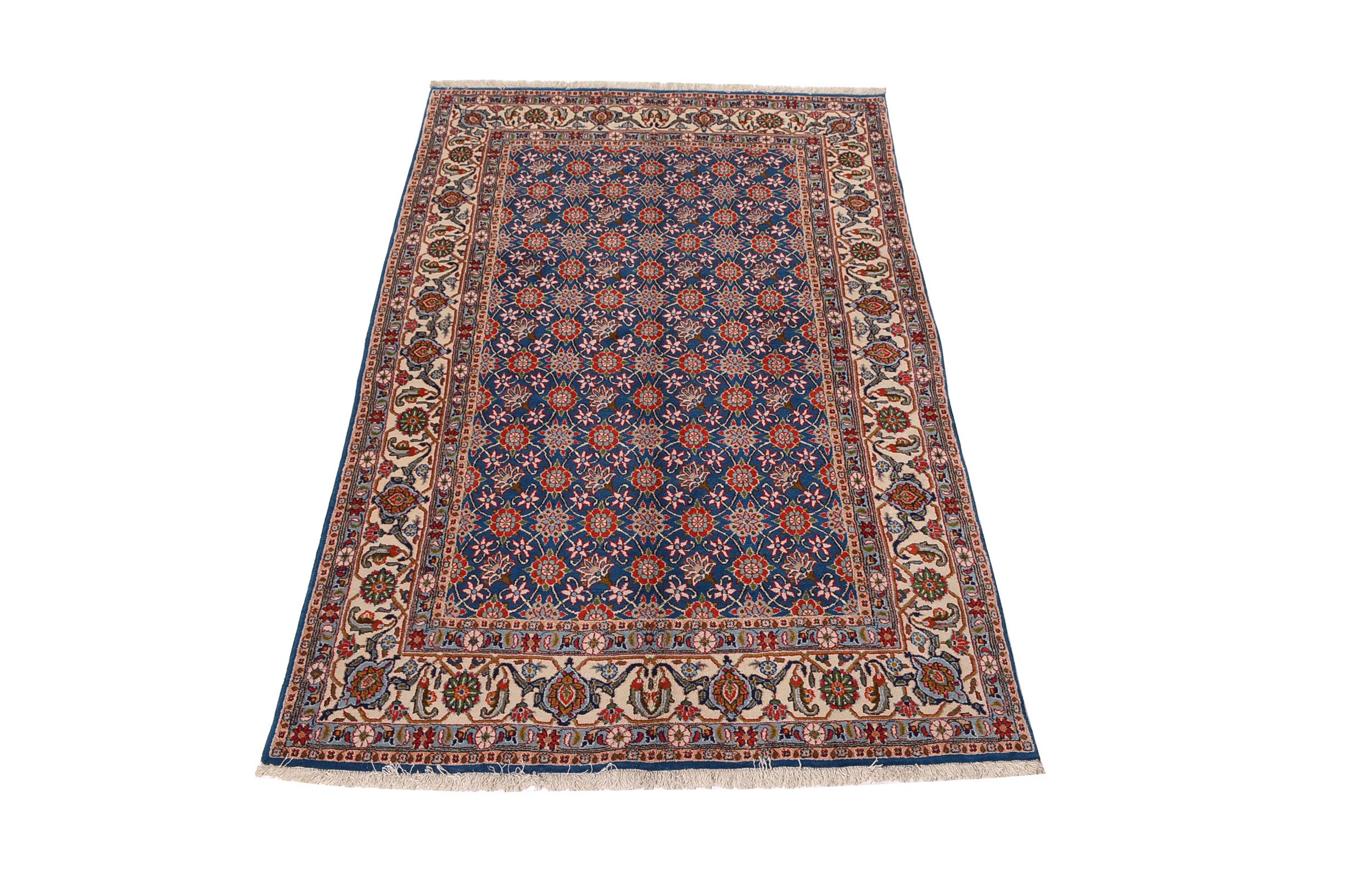 CABBEL Orientteppich Perser Varamin Orientteppich handgeknüpft 245×152 cm Blau, Rechteckig, Höhe: 10 mm