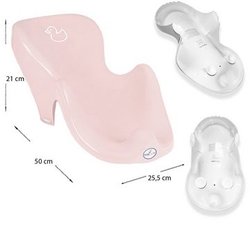 Tega-Baby Babybadewanne 5 Teile SET – DUCK Rosa + Ständer Weiss - Babybadeset Wanne 86 cm, (Made in Europe Premium-Set), **Wanne + Sitz +Topf +WC Aufsatz + Hocker + Ständer**