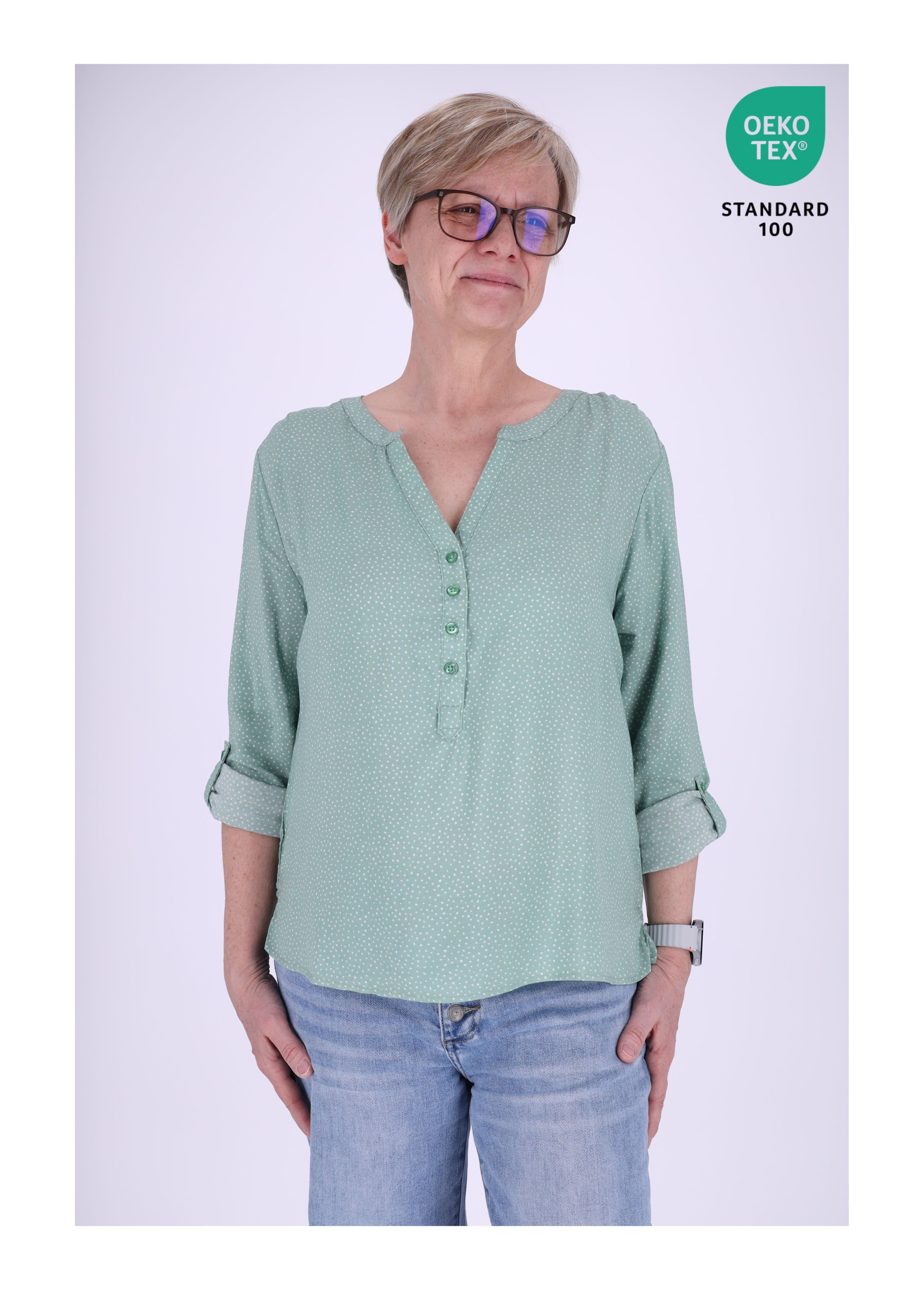 SPLASH OF COLOR Klassische Bluse Schlupfbluse Minimal Print kleine Punkte