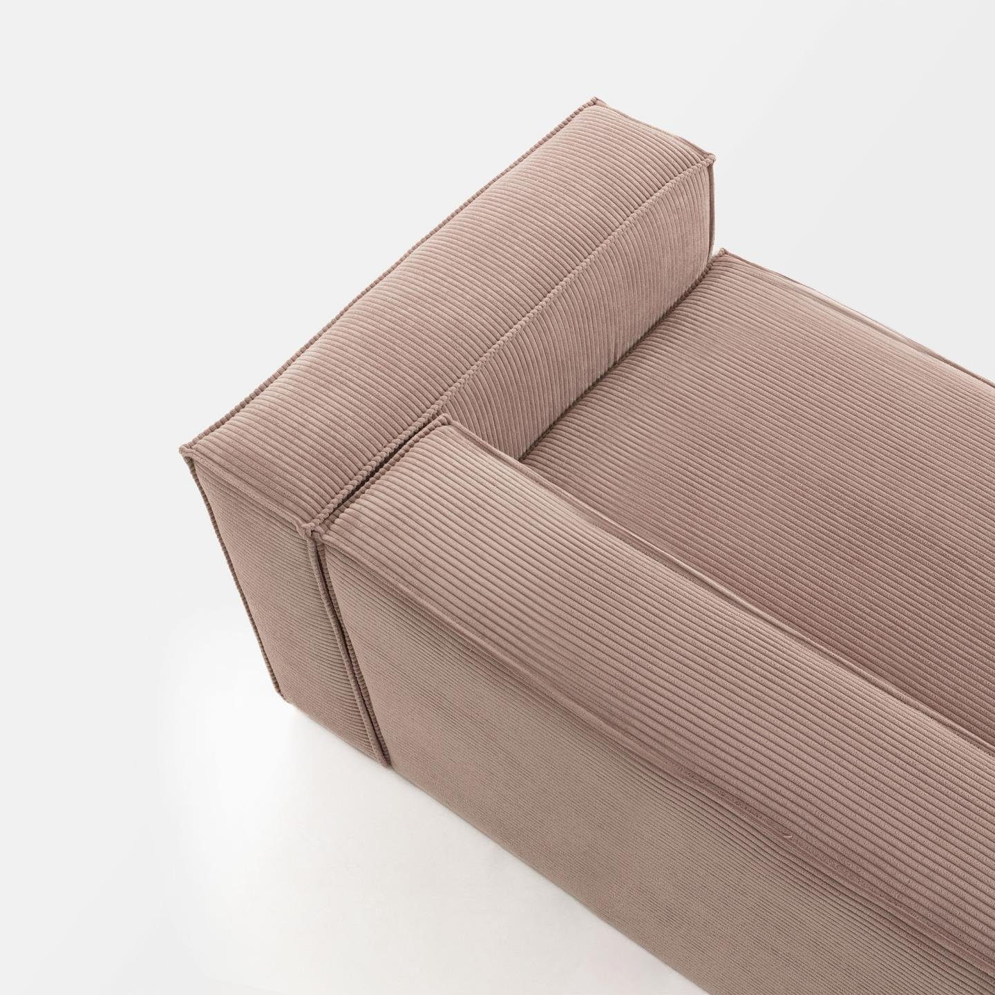 Sofa Sofa 3-Sitzer Couch Natur24 rosa Sitzgarnitur 240cm Kord Blok