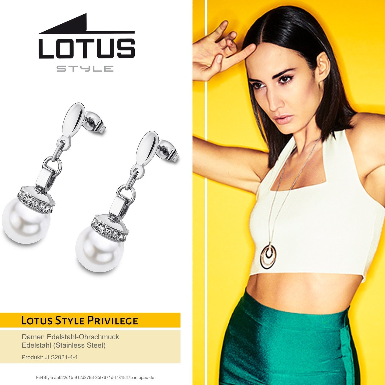 Lotus Style für Ohrringe Edelstahl (Stainless (Ohrstecker), LS2021-4/1 silber Paar Style Damen LOTUS Ohrstecker Ohrstecker Steel)