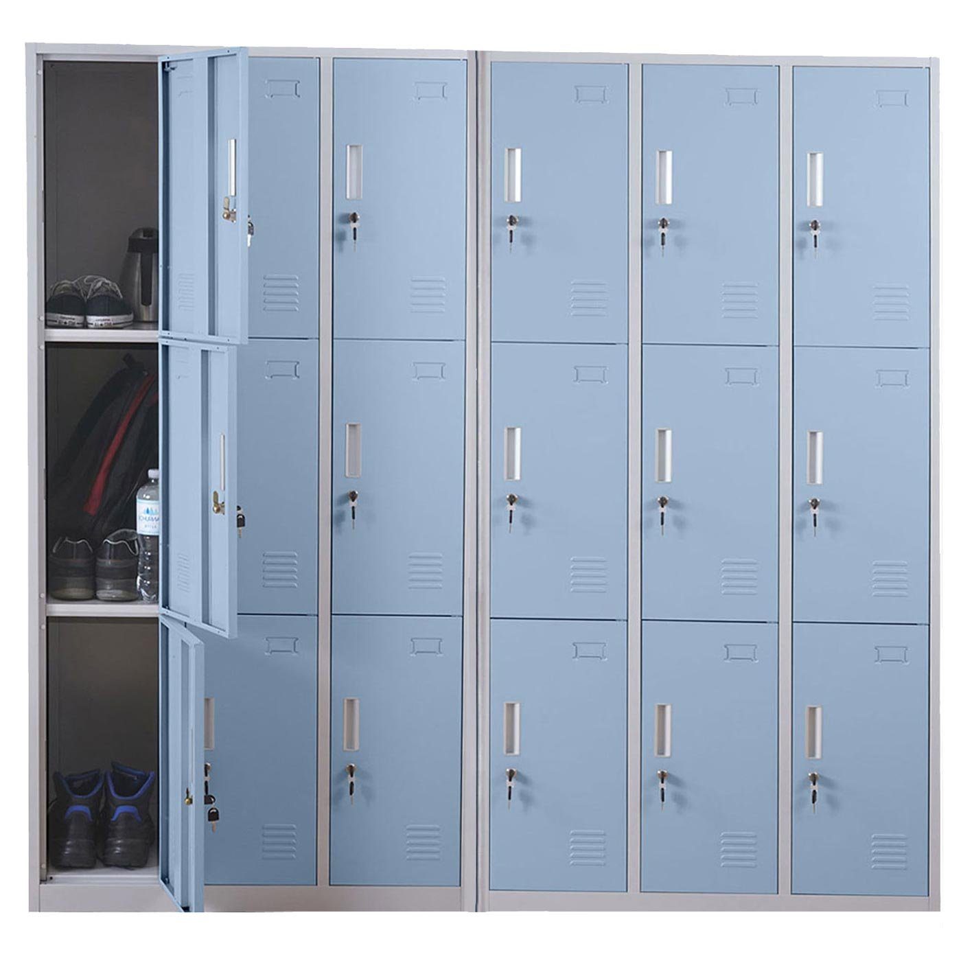 MCW Mehrzweckschrank Preston T829-18 Drehriegelschloss inkl. 2 Schlüssel, Lüftungsschlitze, Etikettenhalter