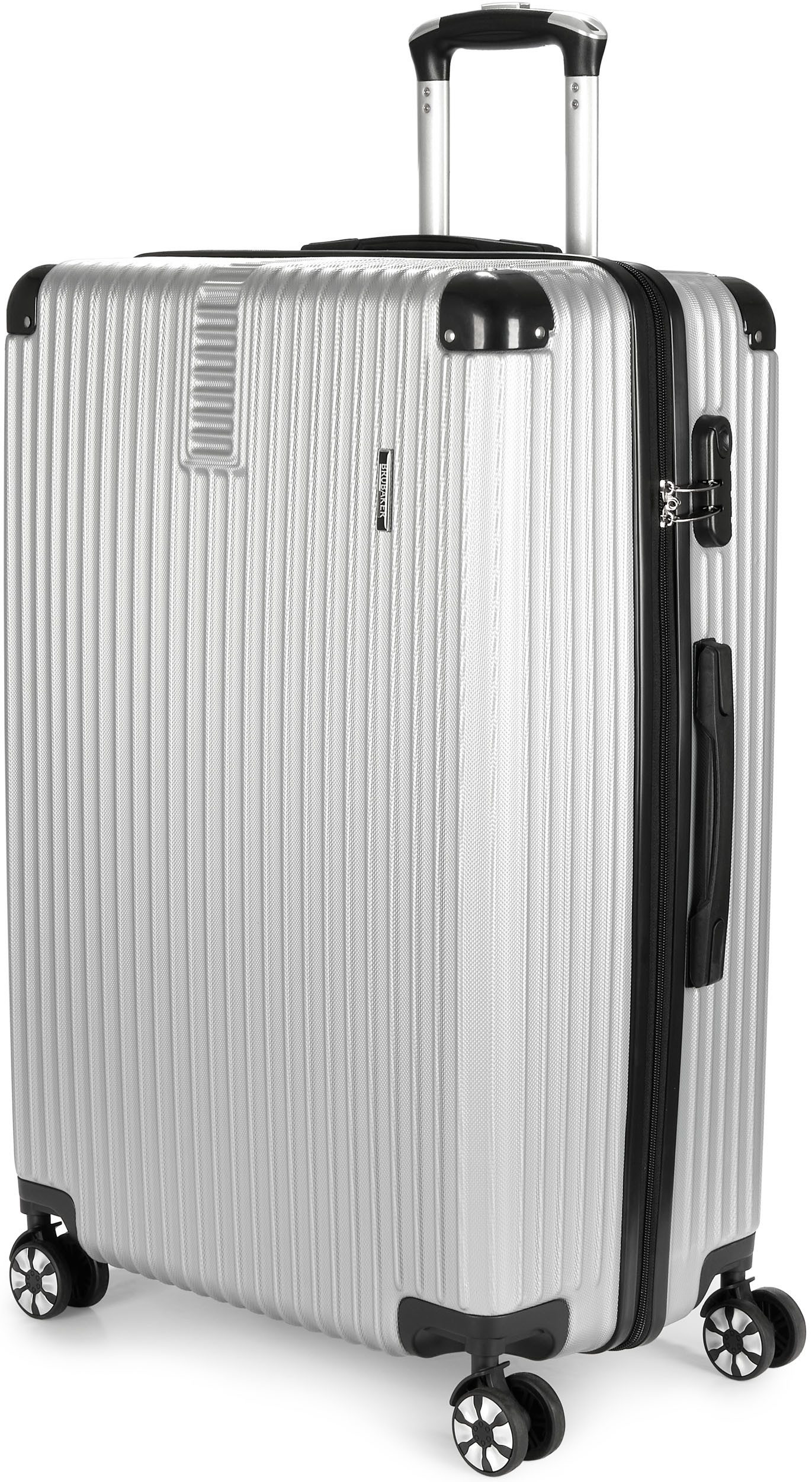 BRUBAKER Koffer London - Hartschalen Reisekoffer mit Zahlenschloss, 4 Rollen, Rollkoffer 49 x 76,5 x 29,5 cm - Hartschalenkoffer Trolley, Größe XL