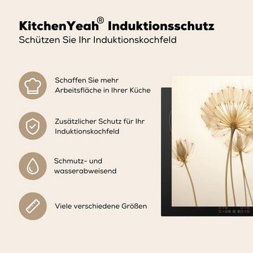 MuchoWow Herdblende-/Abdeckplatte Sonnenlicht - Löwenzahn - Botanisch - Blumen, Vinyl, (1 tlg), 60x52 cm, Mobile Arbeitsfläche nutzbar, Ceranfeldabdeckung