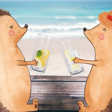 Mr. & Mrs. Panda Glas 200 ml Biene Happy - Transparent - Geschenk, Trinkglas mit Gravur, Wa, Premium Glas, Liebevolle Gravur