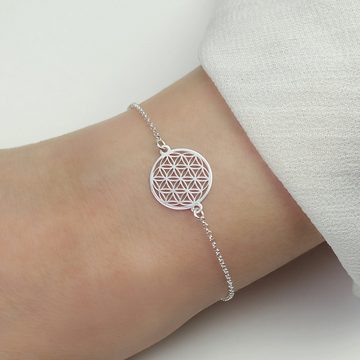 SCHOSCHON Armkette Armband Blume des Lebens 925 Silber Armkette Lebensblume Schmuck