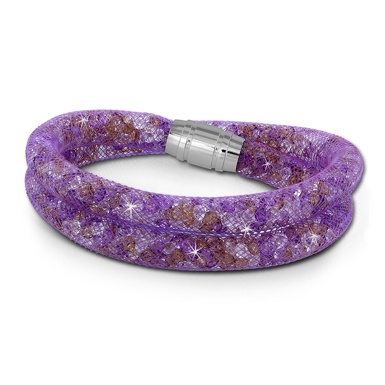 SilberDream Edelstahlarmband Arm-Schmuck bunt Armband lila, Farbe: mit SilberDream Edelstahl-Verschluss, mehrfarbig (Armband), Damenarmband