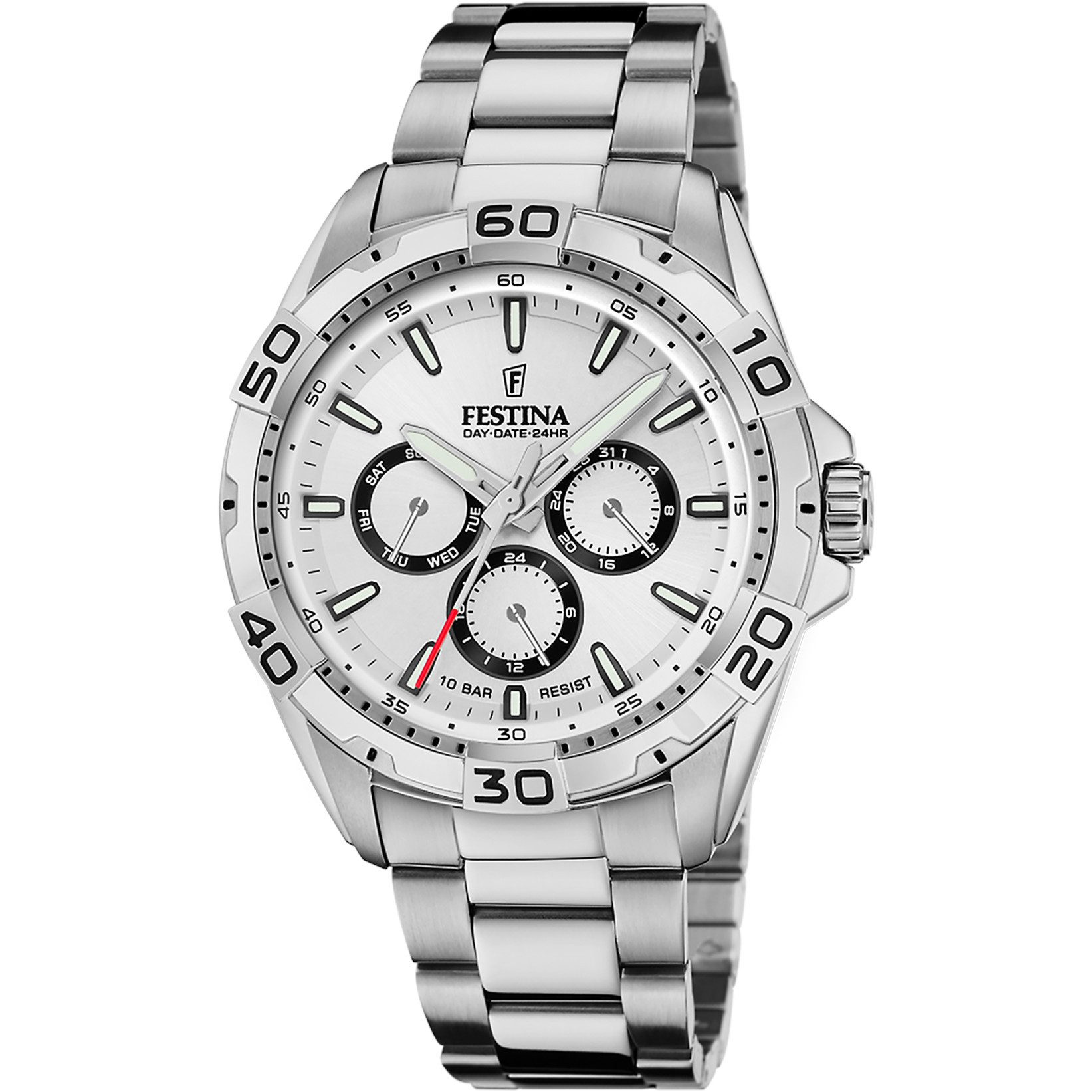 Festina Quarzuhr Herrenuhr F20623/1 – Weißes Zifferblatt, Edelstahlarmband, günstig online kaufen