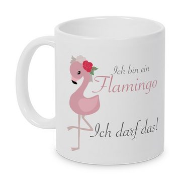 TASSENKING Tasse, Ich bin ein Flamingo. Ich darf das! - Tasse - Kaffeebecher - Geschenk