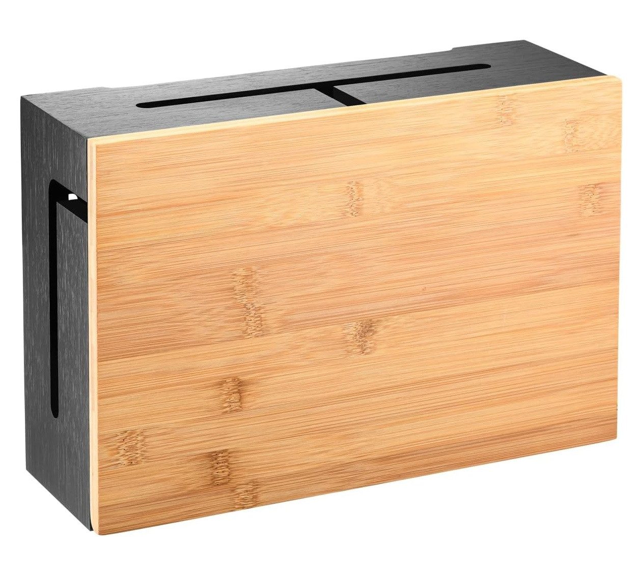 Kabelbox Kabelmanagement Box Magnetischer Bambus Deckel Elegant Wandmontierbar