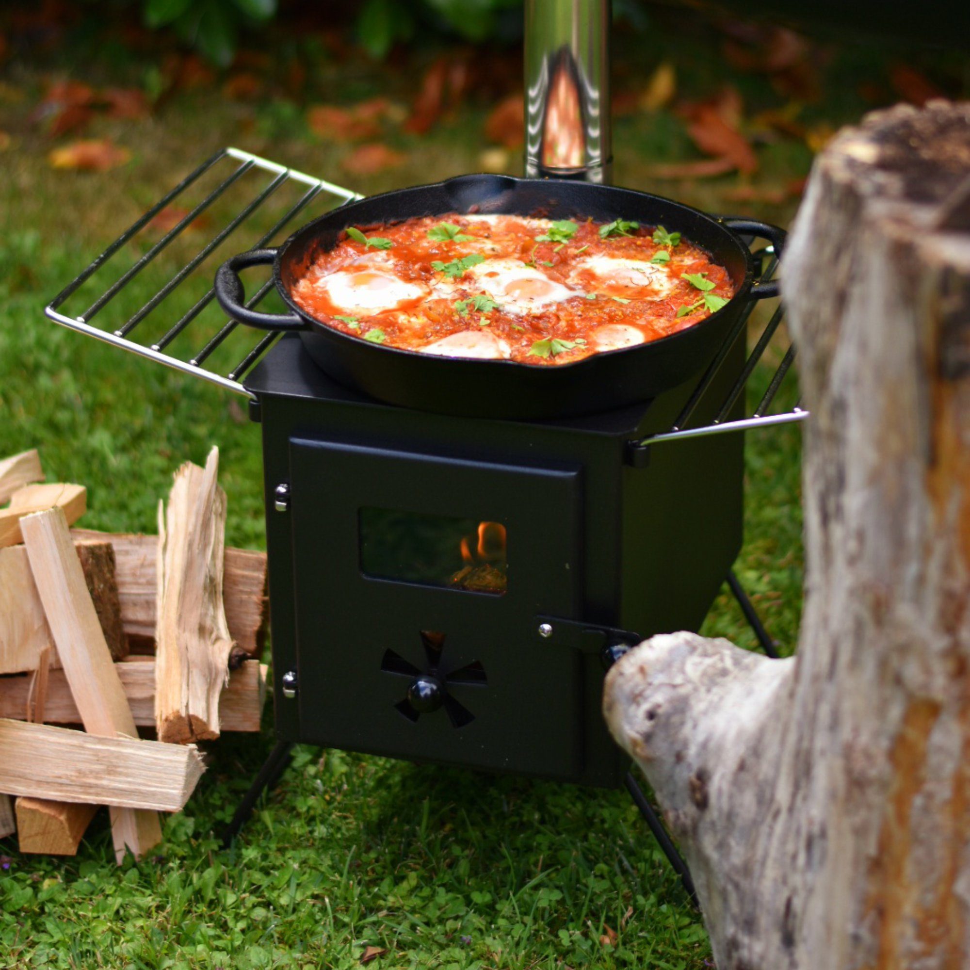 CampFeuer Feuerstelle Zeltofen, 54 x 40 x 259,5 cm, Zeltheizung Camping, Zelt Ofen Outdoor – Bild 3 von 5