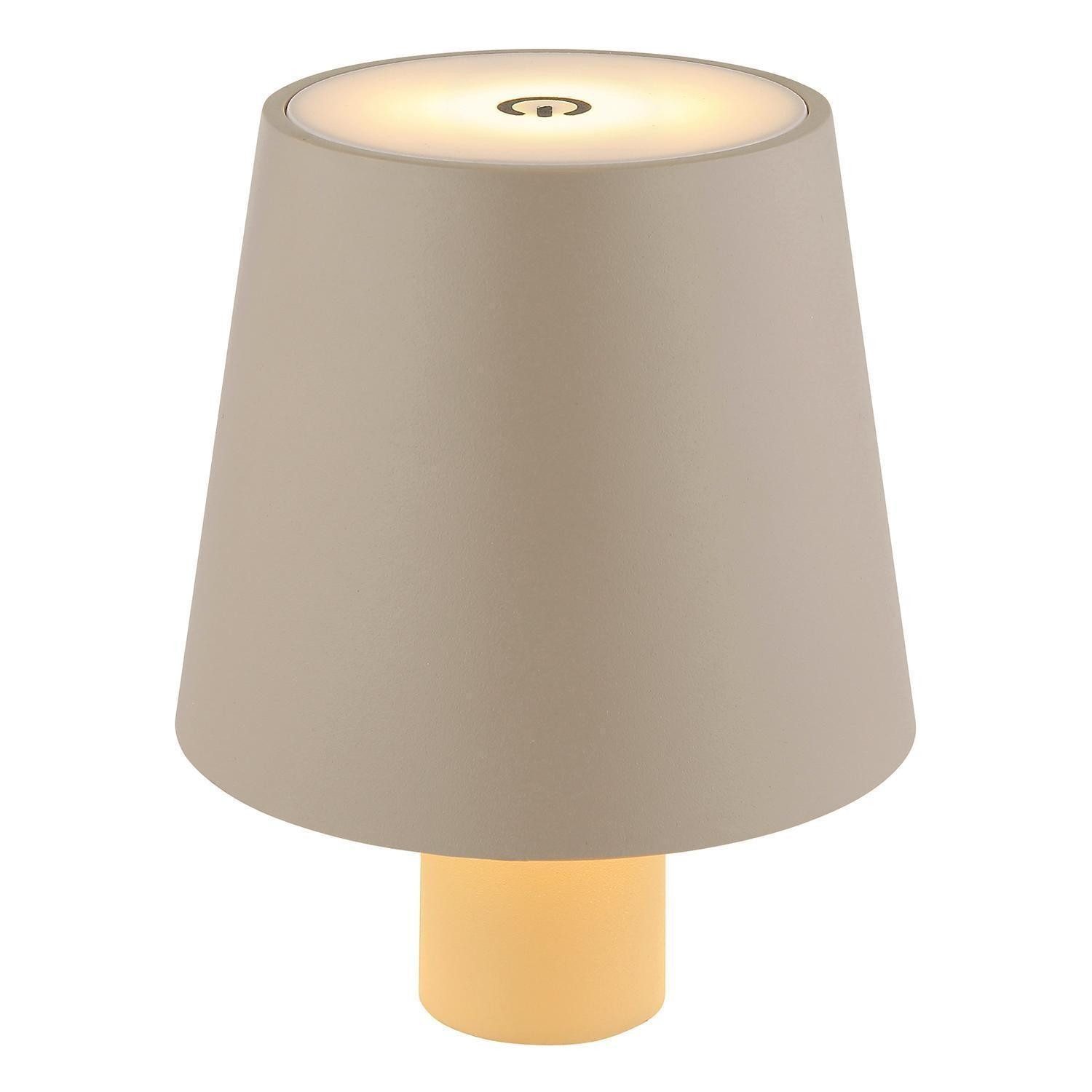 GLOBO LIGHTING Lampenschirm VANNIE, H 13 cm, Sandfarben, Metall, Touchsensor, USB-Port, Dimmbar, aufsteckbar auf Glasflaschenköpfe