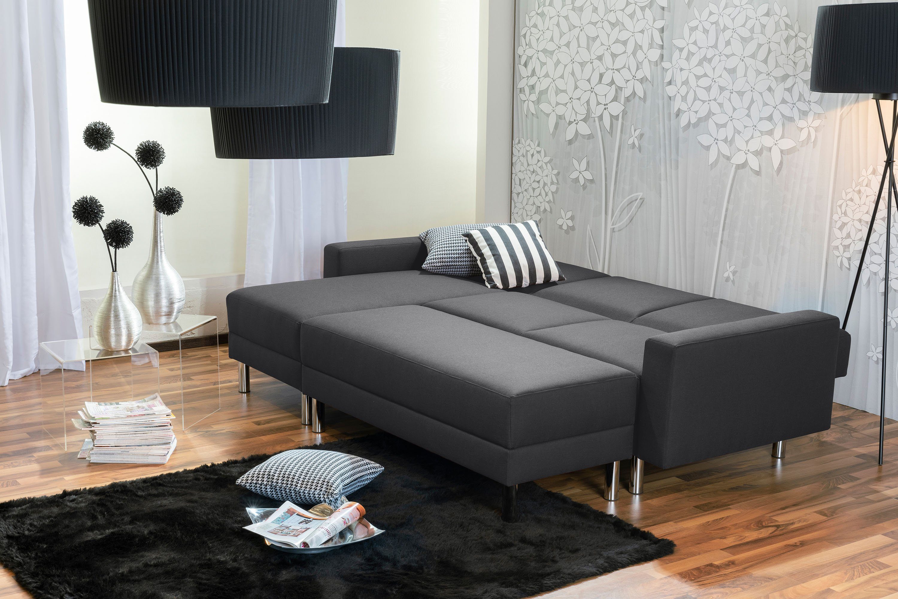 Max Winzer® Loungesofa Germany Just Stück, 1 graphit, Flachgewebe Made Fashion Funktionssofa in