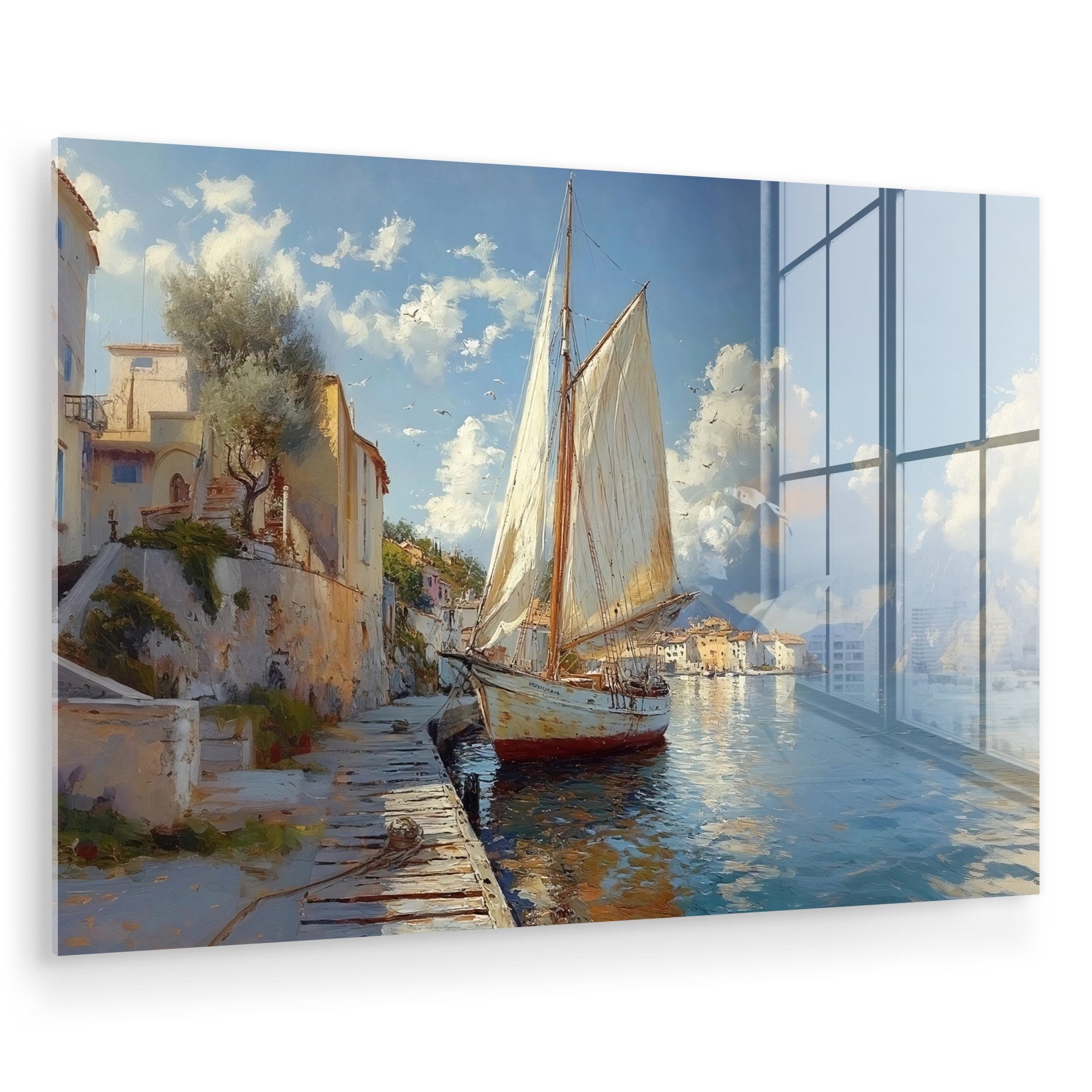 MuchoWow Acrylglasbild Segelschiff - Häuser - günstig online kaufen