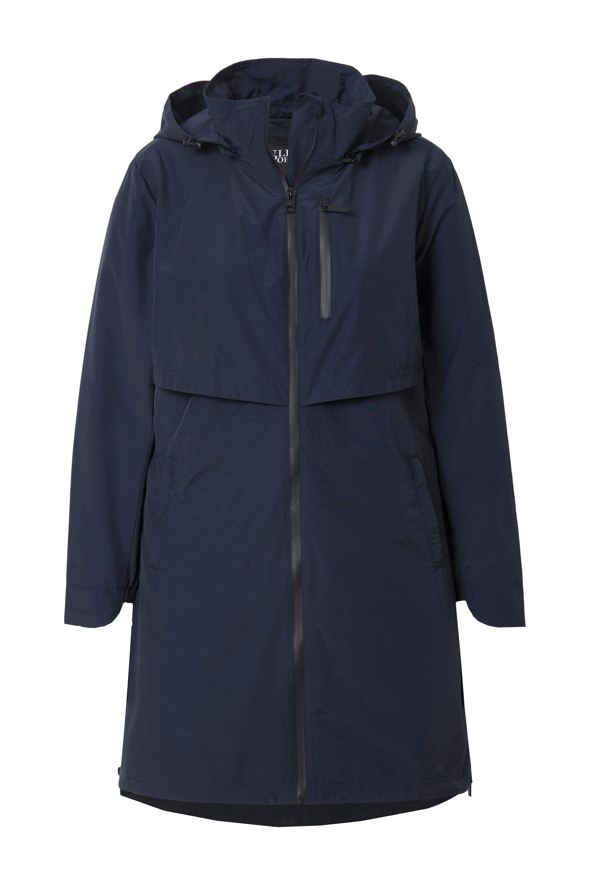 Ulla Popken Funktionsjacke Parka Zipper-Seitenschlitze Kapuze Zipptaschen günstig online kaufen