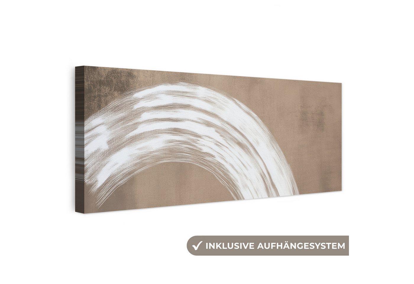 OneMillionCanvasses® Leinwandbild Panorama Farbe - Braun - Japandi, Fotodruck (1 St), Wandbild, Deko Schlafzimmer Wohnzimmer Flur 60x20 cm
