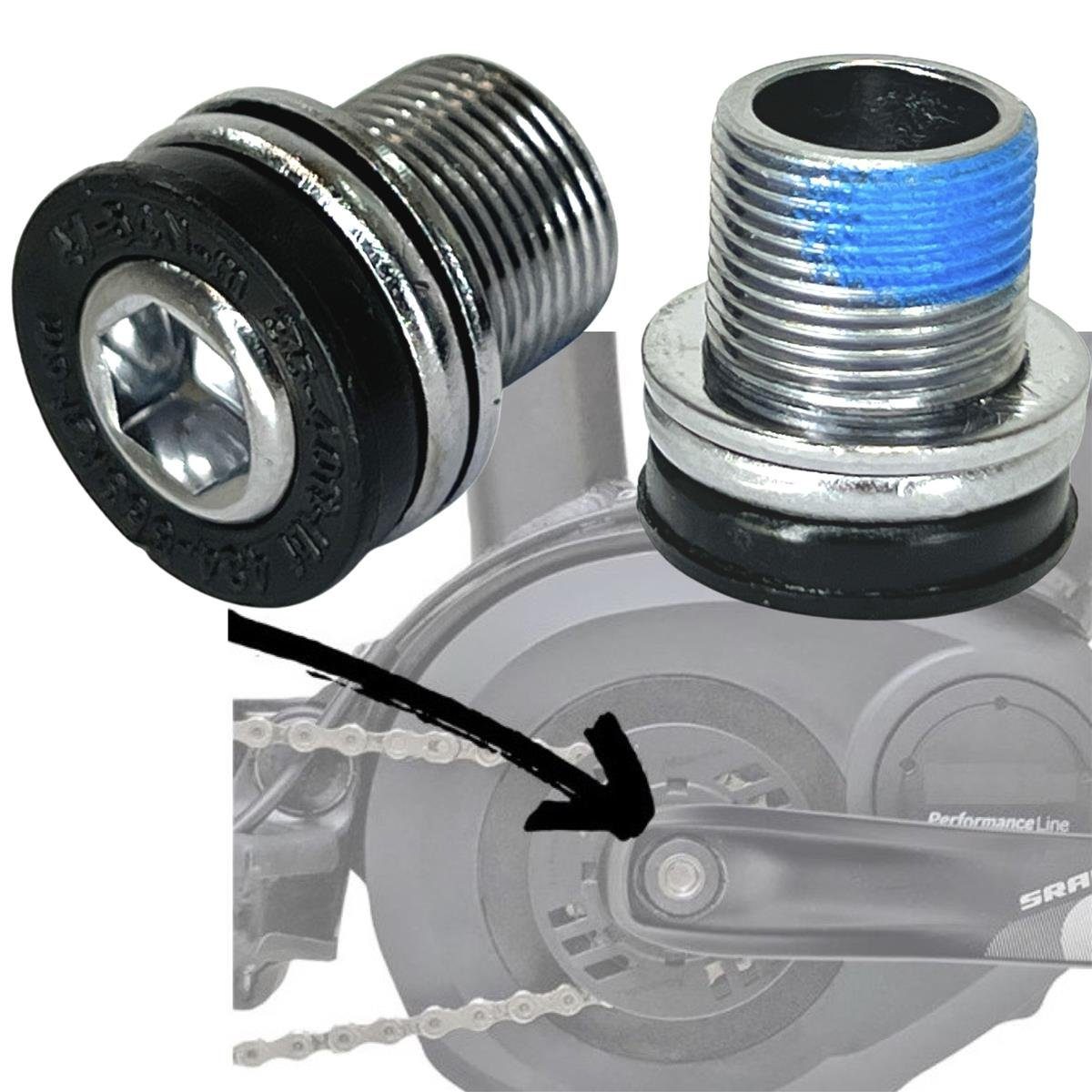 MSC Fahrradkurbel Fahrrad Ebike Kurbelschrauben M15x14 passend für Brose Bosch Motor