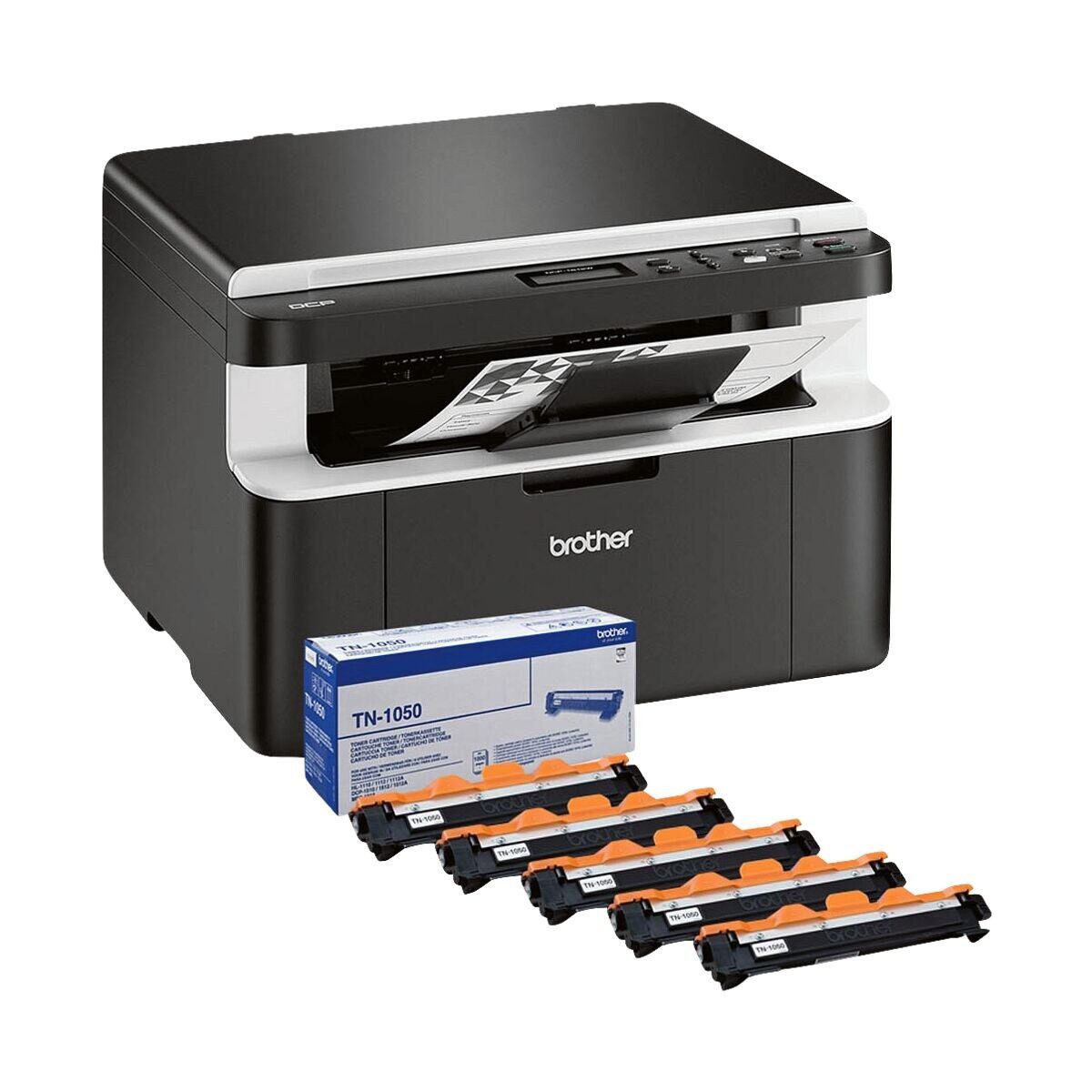DCP-1612WVB mit 5 Tonerkassetten schwarz Multifunktionsdrucker