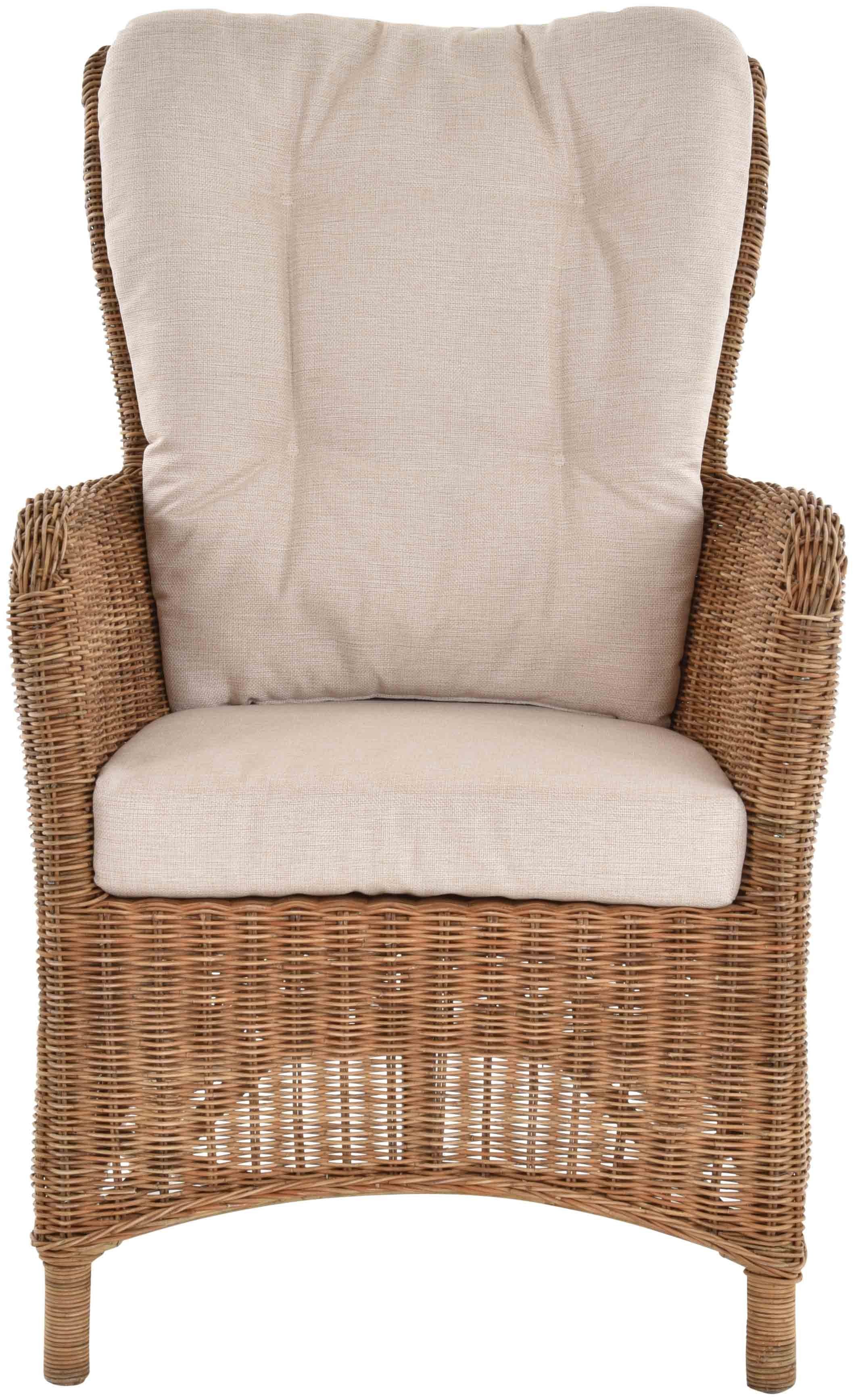 Krines Home Sessel Armlehnen, mit Ohrenbackensessel, mit Esszimmersessel Moderner Esszimmer, hoher Natur Rattan Rückenlehne Wintergartensessel