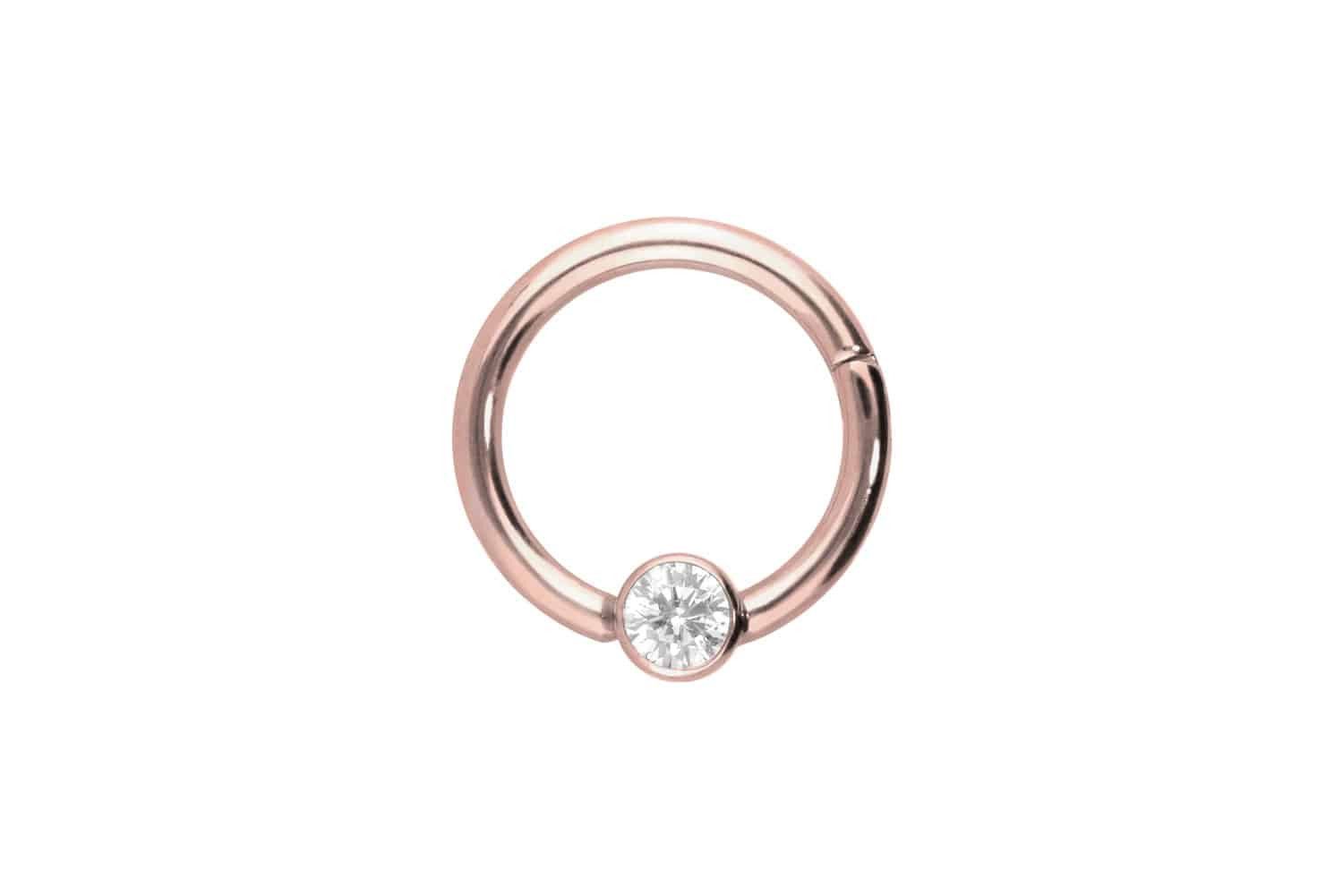 Nasenpiercing Titan Segmentring Clicker FLACHE KRISTALLDISC Ohrpiercing Septum Nase