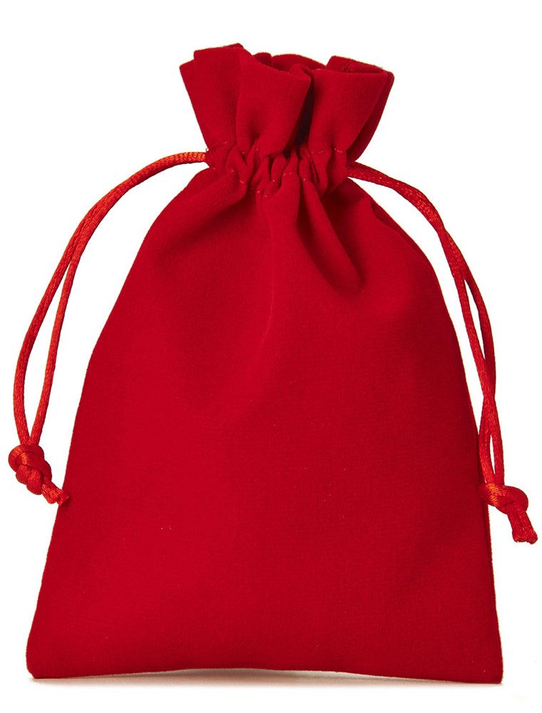 Geschenkbox 3 Samtsäckchen rot, Geschenkbeutel, Verpackung, Dekoration
