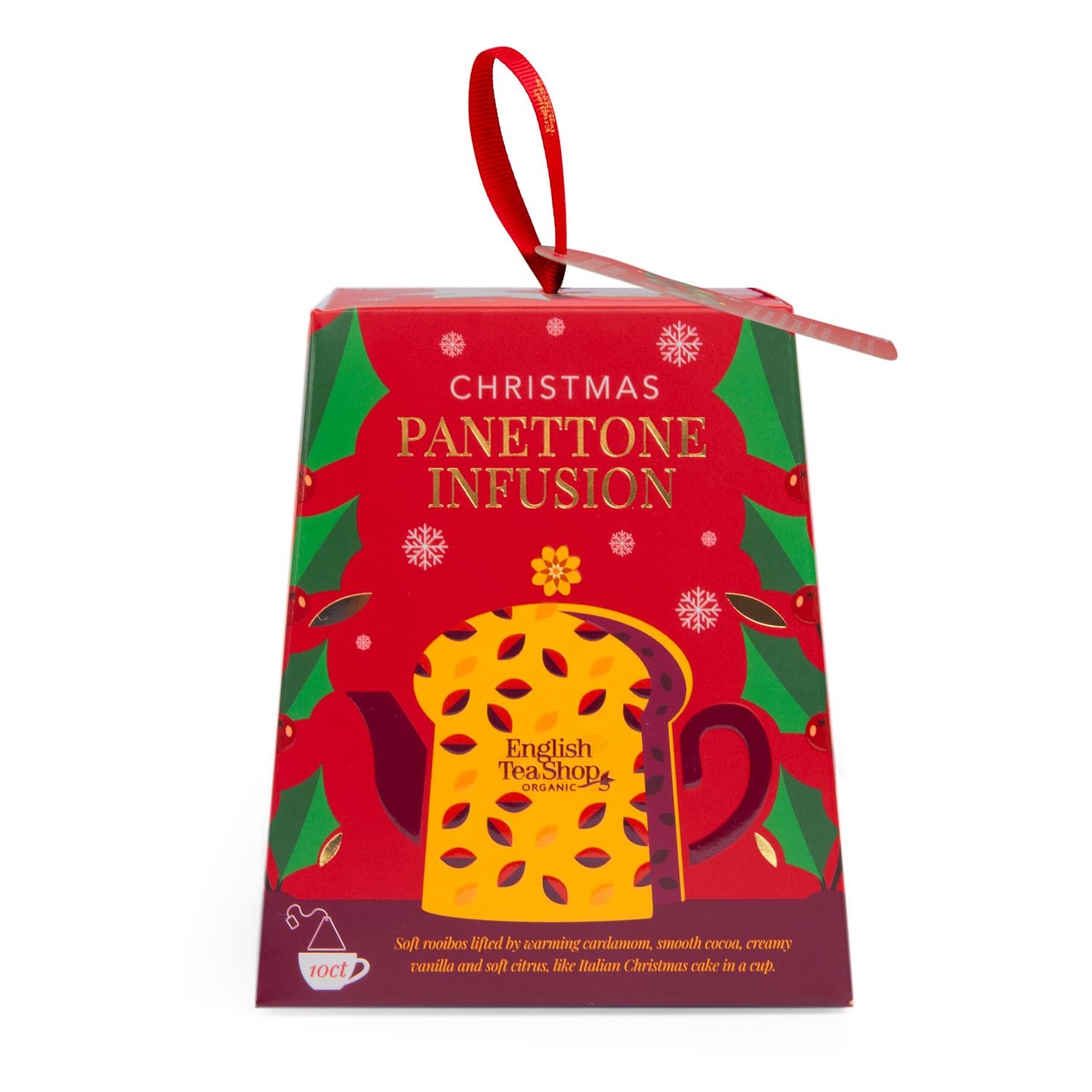 English Tea Shop Tee ETS - Tee Geschenkbox "Panettone" BIO, 10 Pyramidenbeutel, Winterlicher Rooibostee