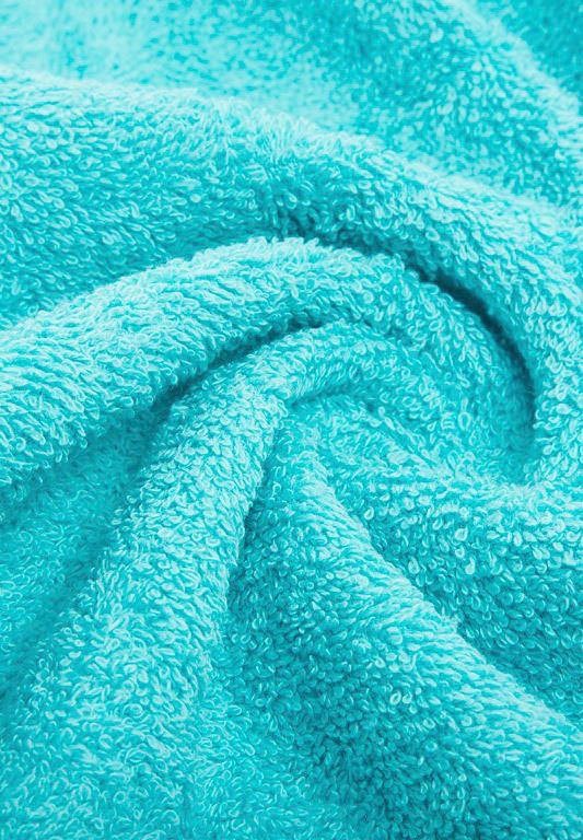 good morning Uni Towels, Rand Badetuch mit Frottee (2-St), türkis-aqua gewebtem