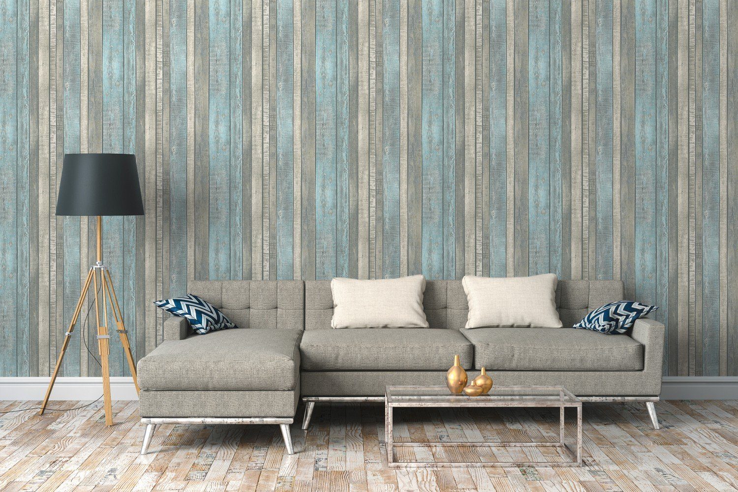 A.S. Création Vinyltapete, Tapete in Holzoptik Blau Vliestapete 319932 Wandtapete Tapete