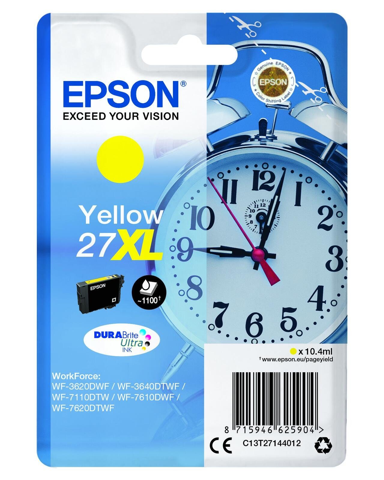 Epson Epson 27XL Wecker Druckerpatrone gelb Tintenpatrone