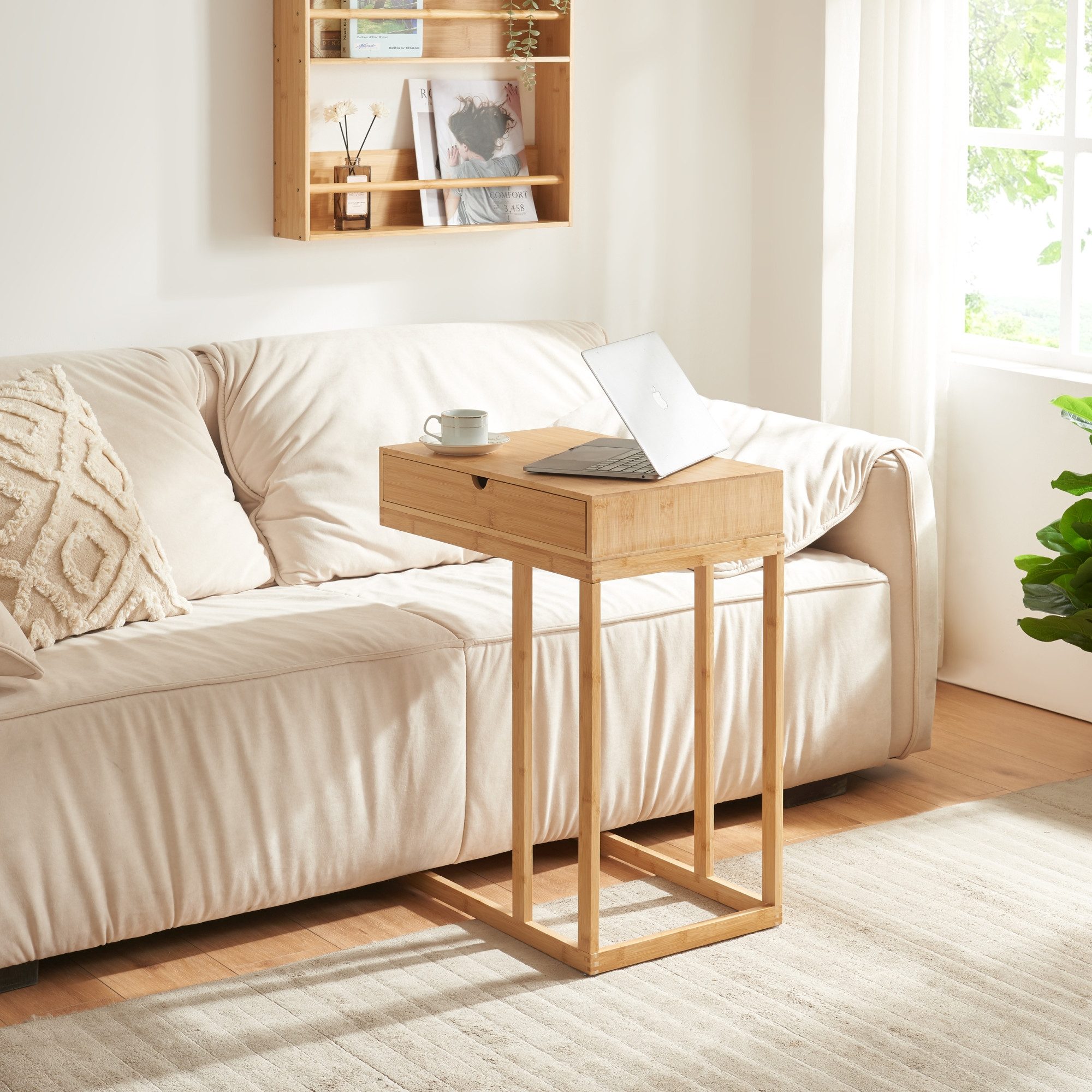 en.casa Beistelltisch, »Kåfjord« Laptoptisch mit Schublade 68 x 55 x 35 cm günstig online kaufen