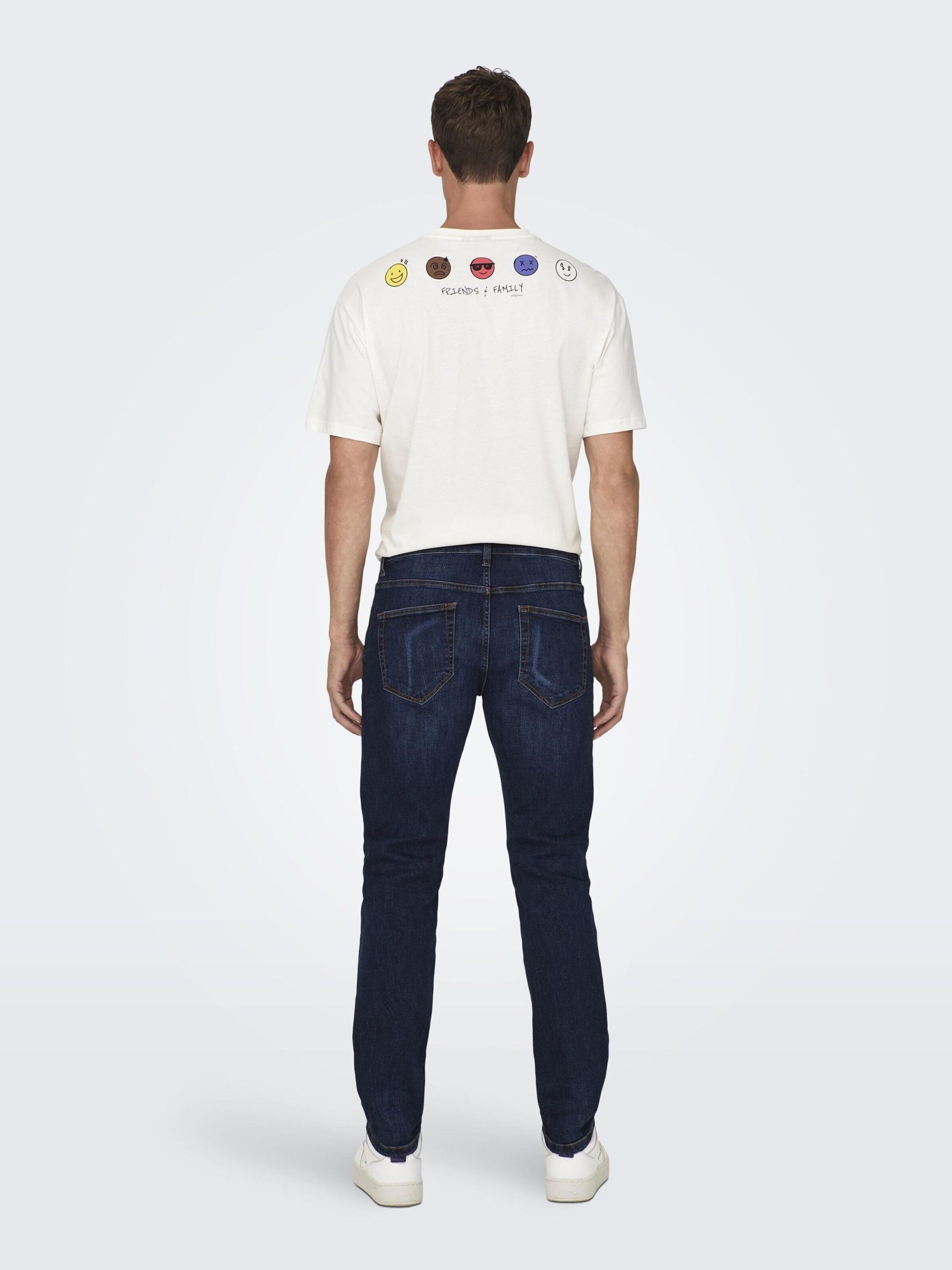 Only & Sons Herren Jeans ONSWEFT REG 6752 - Straight Fit - Blau - Dark Blue günstig online kaufen