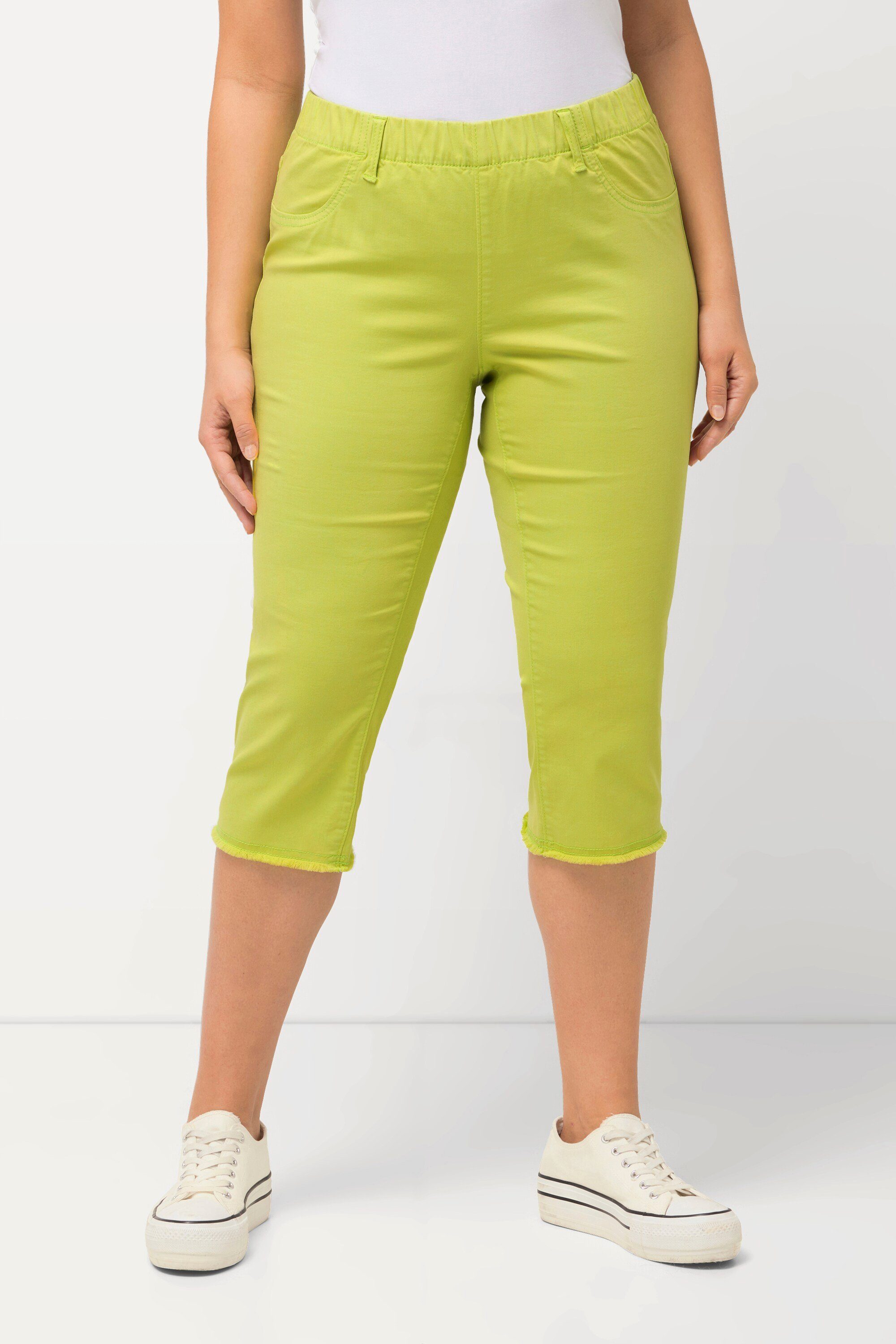 Ulla Popken Caprihose Caprihose Sienna Fransensaum günstig online kaufen