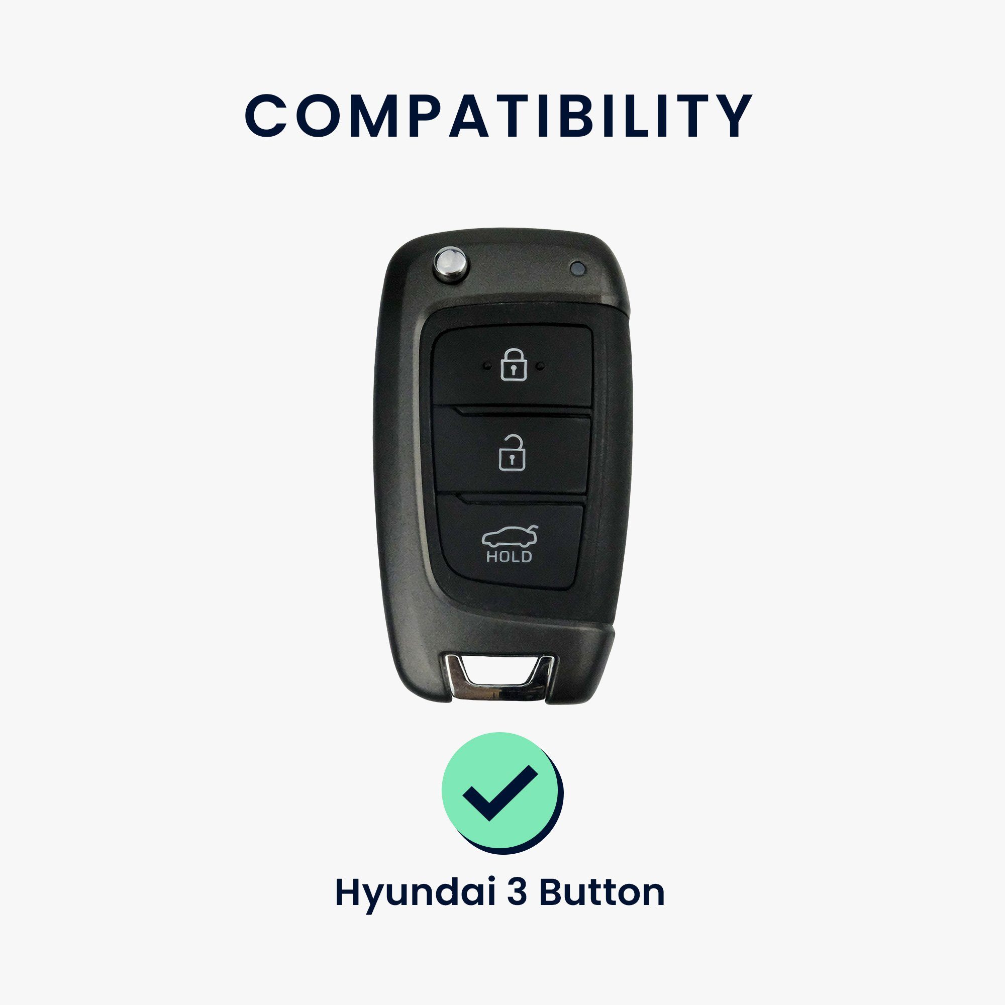 kwmobile Schlüsseltasche Autoschlüssel Silikon Hülle Case Schlüsselhülle für Hyundai, Cover Schwarz Schlüssel