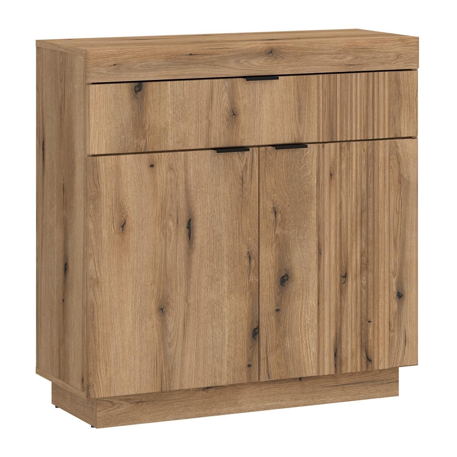 Meble Wójcik Schuhschrank DELAMAR, Coast Evoke Eiche Dekor, MDF, 2 Türen, 1 Schublade, Soft-Close-Funktion, B 88 x H 93 x T 40 cm
