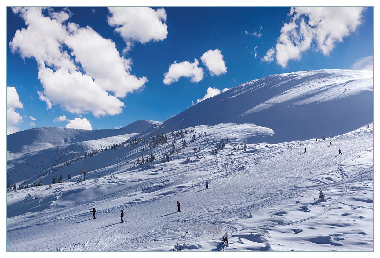 Wallario Küchenrückwand Ski-Piste in den Alpen, (1-tlg)