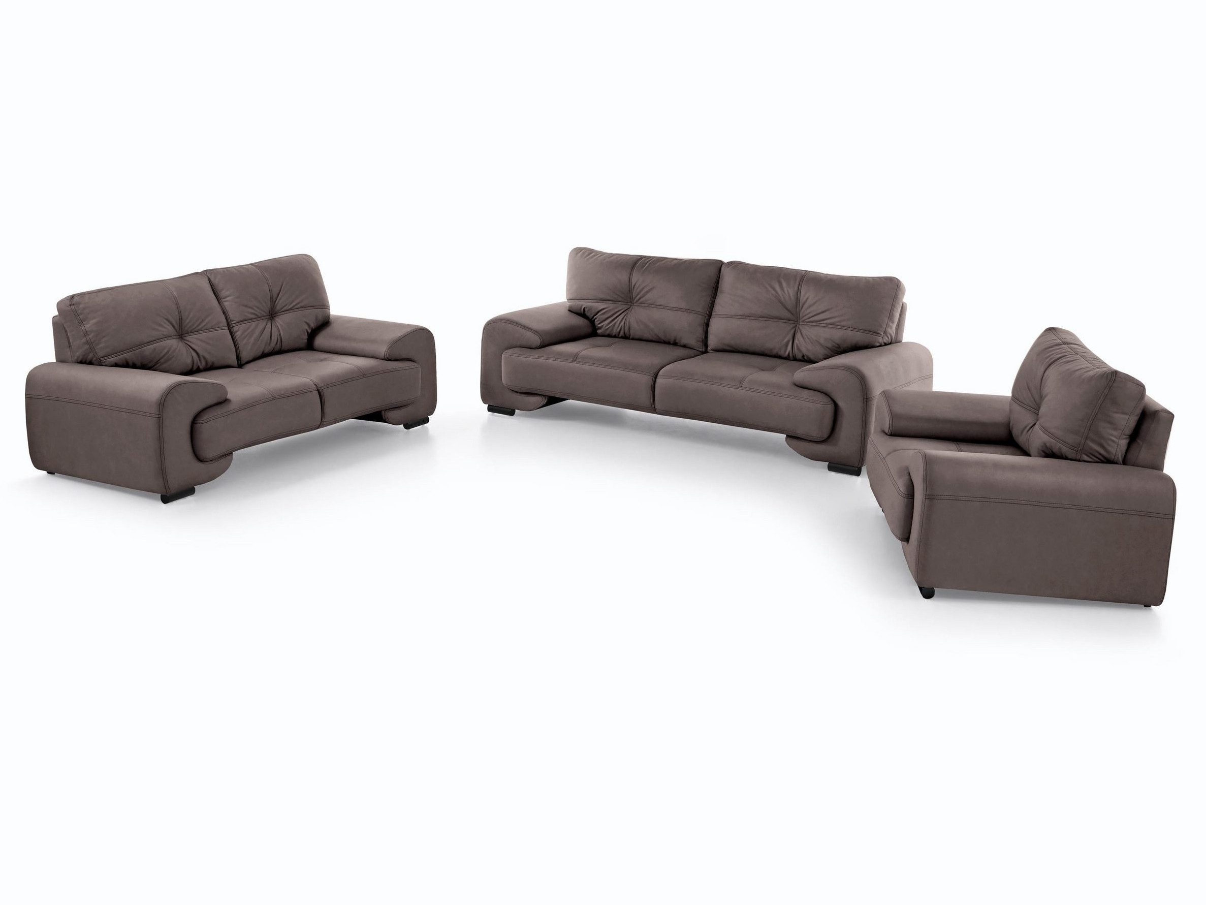 Beautysofa Polstergarnitur OMEGA 3+2+1 klassisches Wohnzimmer-Set, Kunstleder, (in zeitlosen Farben, Komfort-Set mit Wellenfedern und Schaumstoff), Wohnzimmer Big-Sofa set