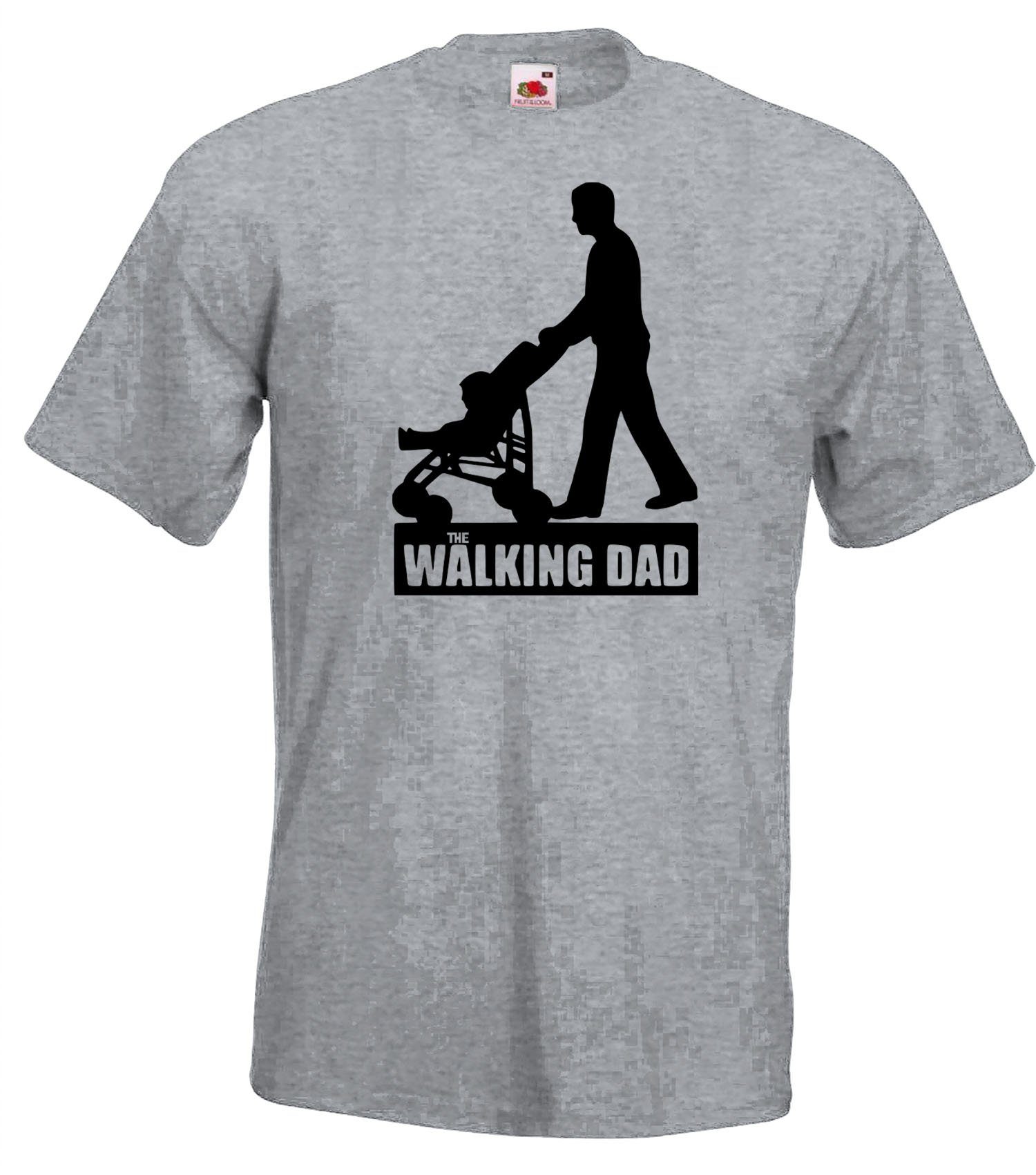 Shirt Herren Youth Frontprint mit Walking witzigem Designz Grau T-Shirt Dad