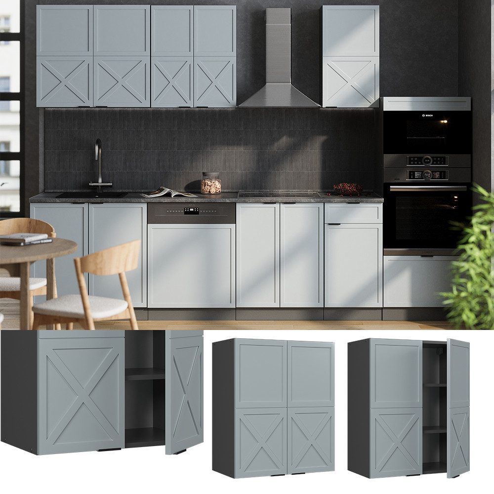 Vicco Hängeschrank Fame-Line, Hellblau-grau/Anthrazit, 60 cm günstig online kaufen