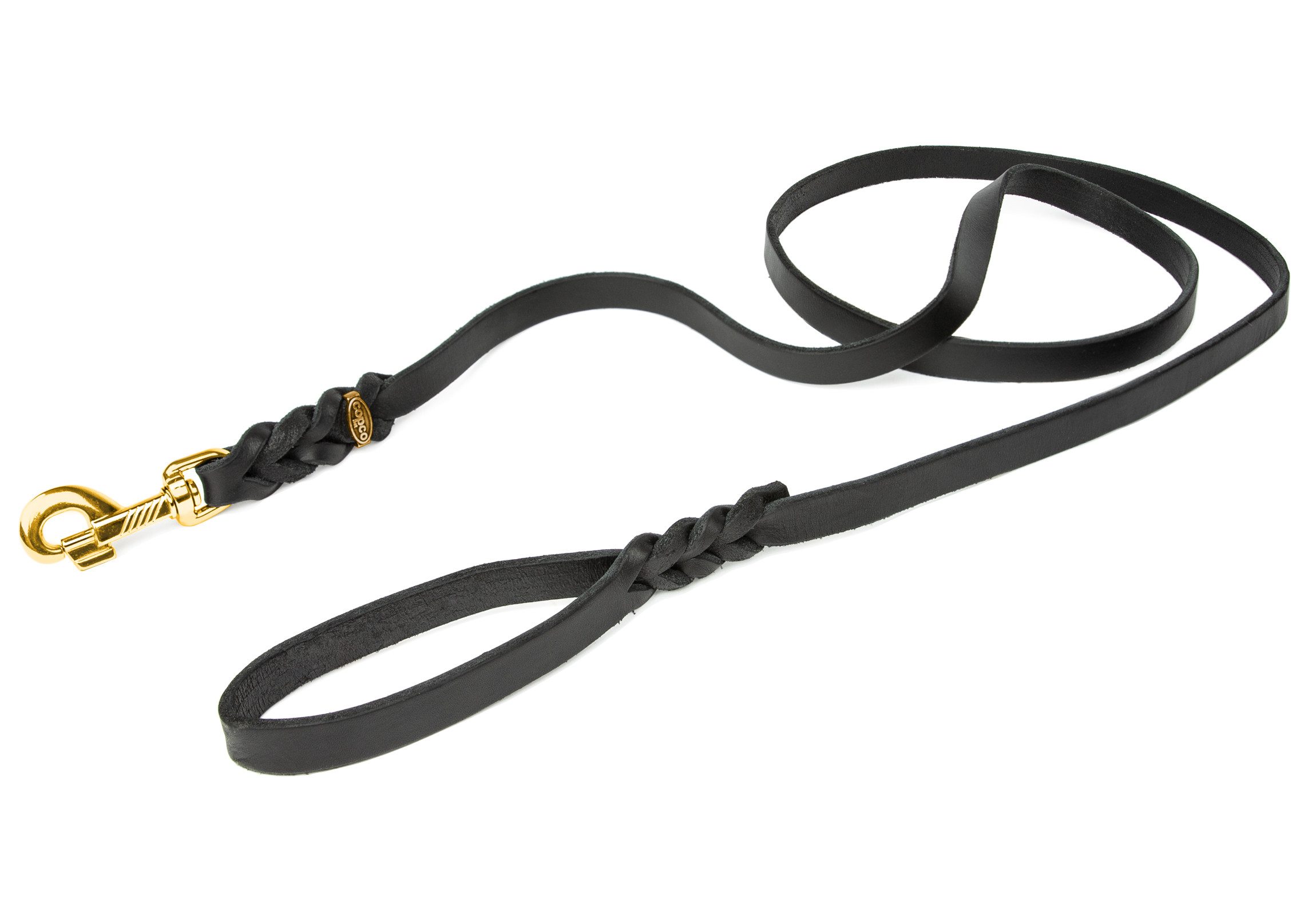 CopcoPet Hundeleine Fettlederleine mit Handschlaufe, Leder
