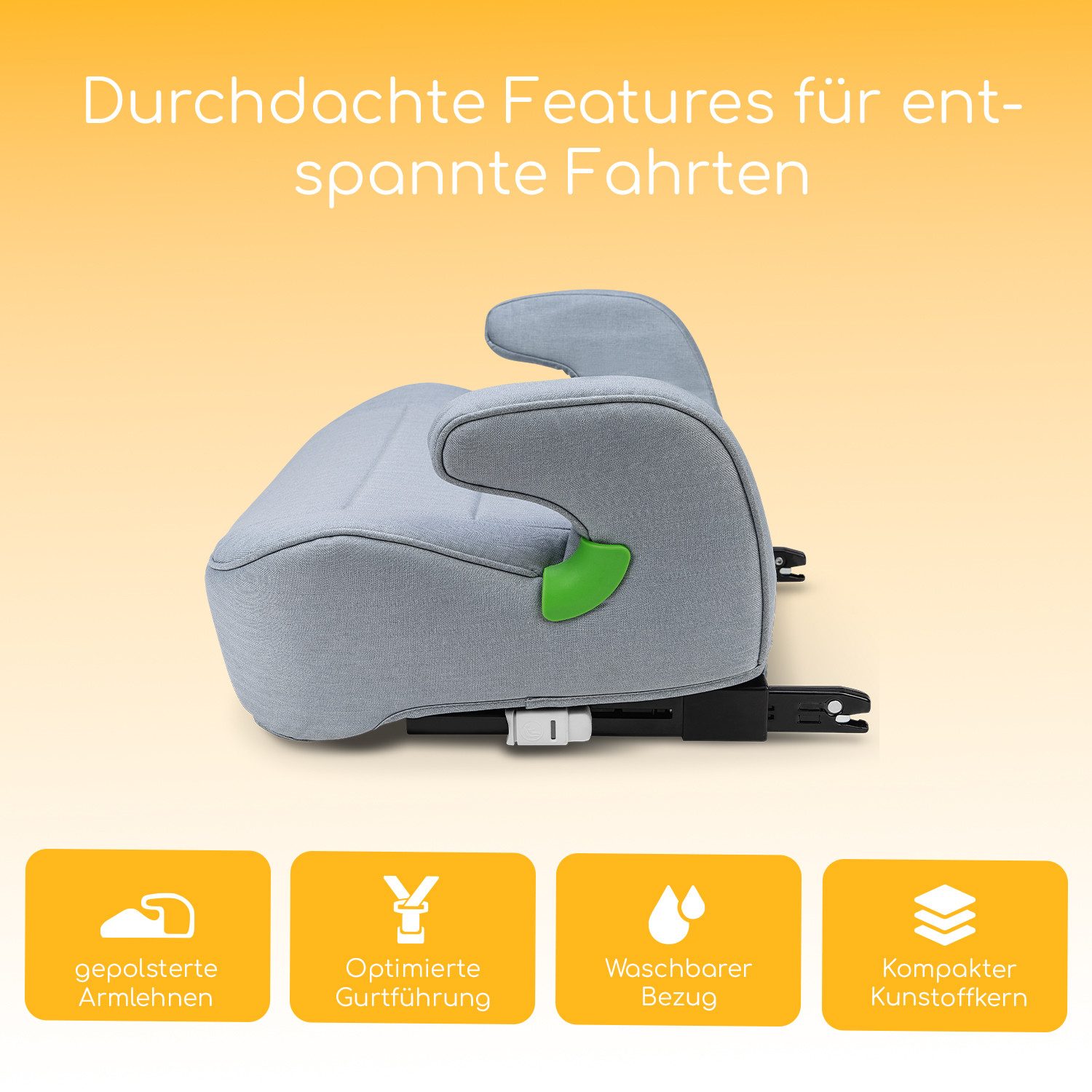 Osann Kindersitzerhöhung Junior Isofix i-Size, ab: 7 Jahren, bis: 12 Jahre, ab: 126 cm, bis: 150 cm, Sitzerhöhung Auto Kinder mit Isofix ab 126cm, Sitzschale, Booster