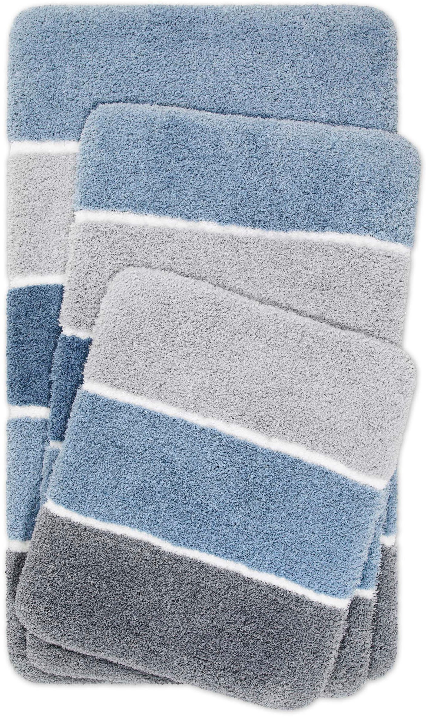 Homie Living Badematte Rio Marina, Höhe 30 mm, rutschhemmend beschichtet, schnell trocknend, fußbodenheizungsgeeignet, Polyester, rechteckig, flauschiger Badtep – Bild 4 von 5