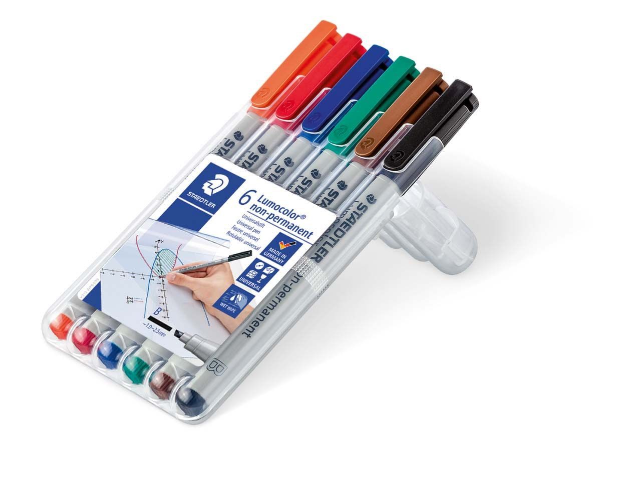 STAEDTLER Folienstift WP6 Feinschreiber Universalstift Lumocolor® - non-permanent B 6 Farben