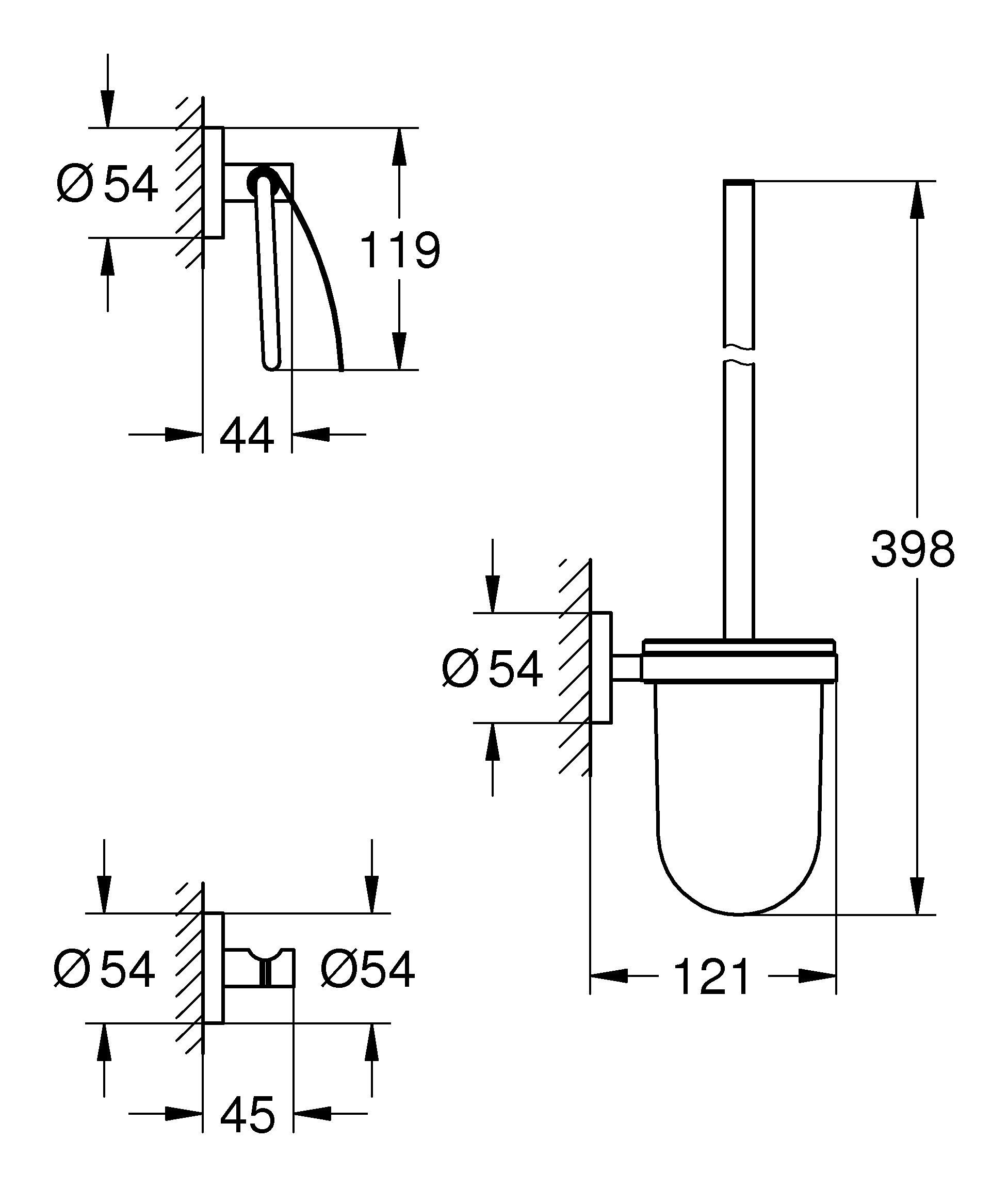 Grohe WC-Garnitur Start, Set 3 in 1 - Supersteel
