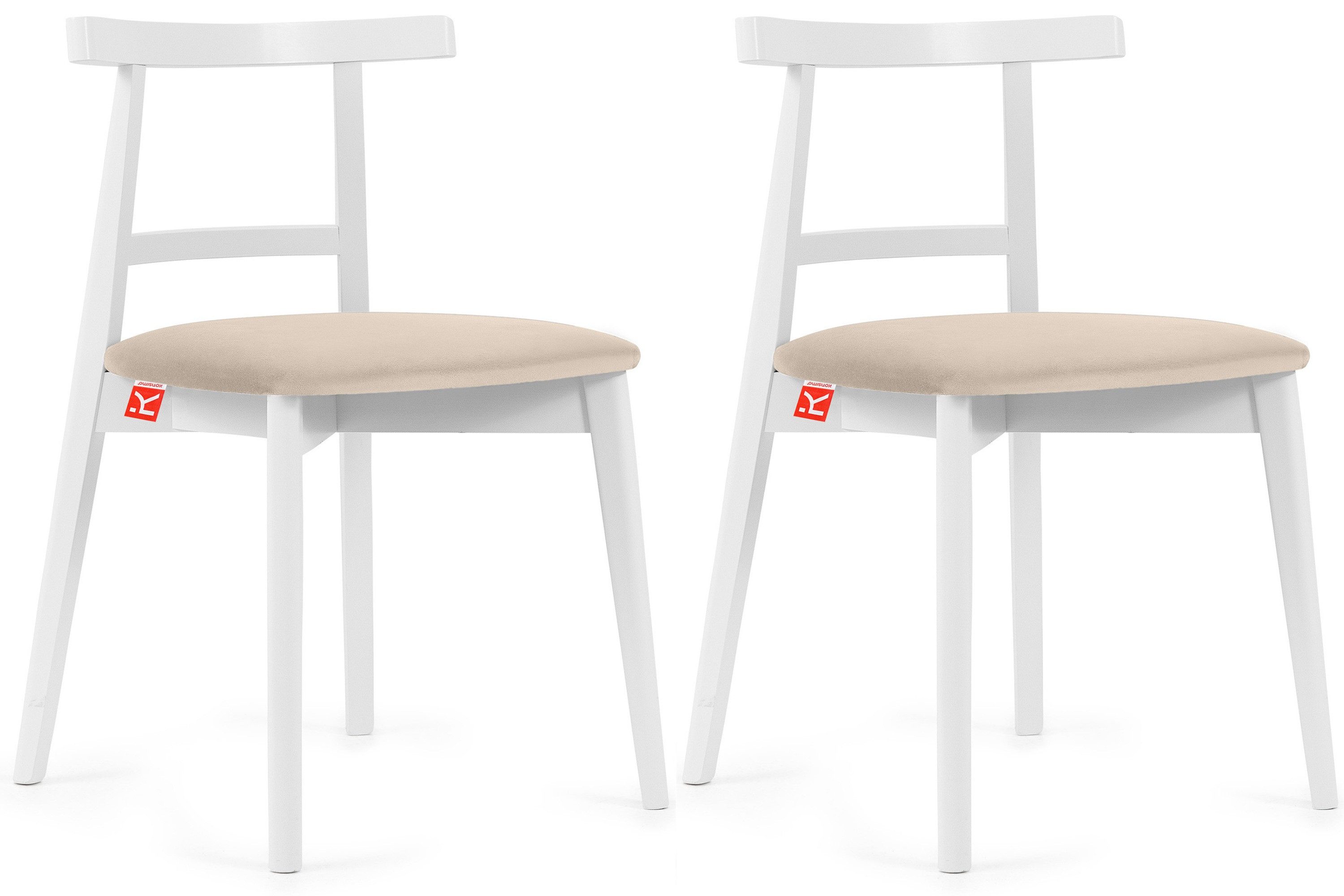 KONSIMO® Holzstuhl Esstischstühle LILIO Holzstühle, Polsterstühle 2 St., Japandi (weiße Rahmenfarbe), hergestellt in der EU, Buchenholzrahmen, fertigmontiert
