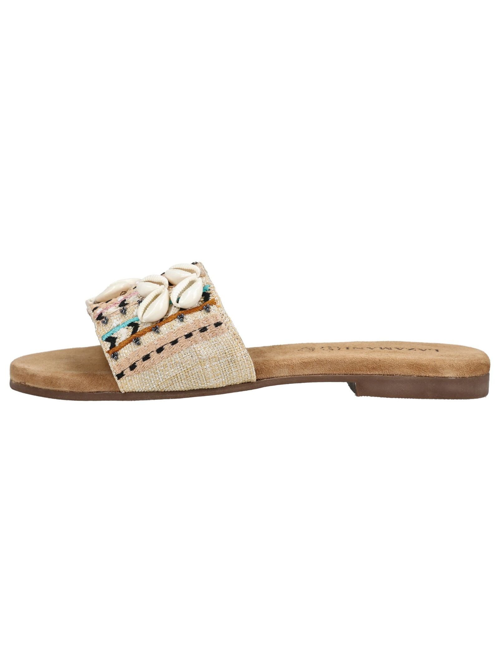 Lazamani Lazamani Pantoletten Leder/Textil Pantolette