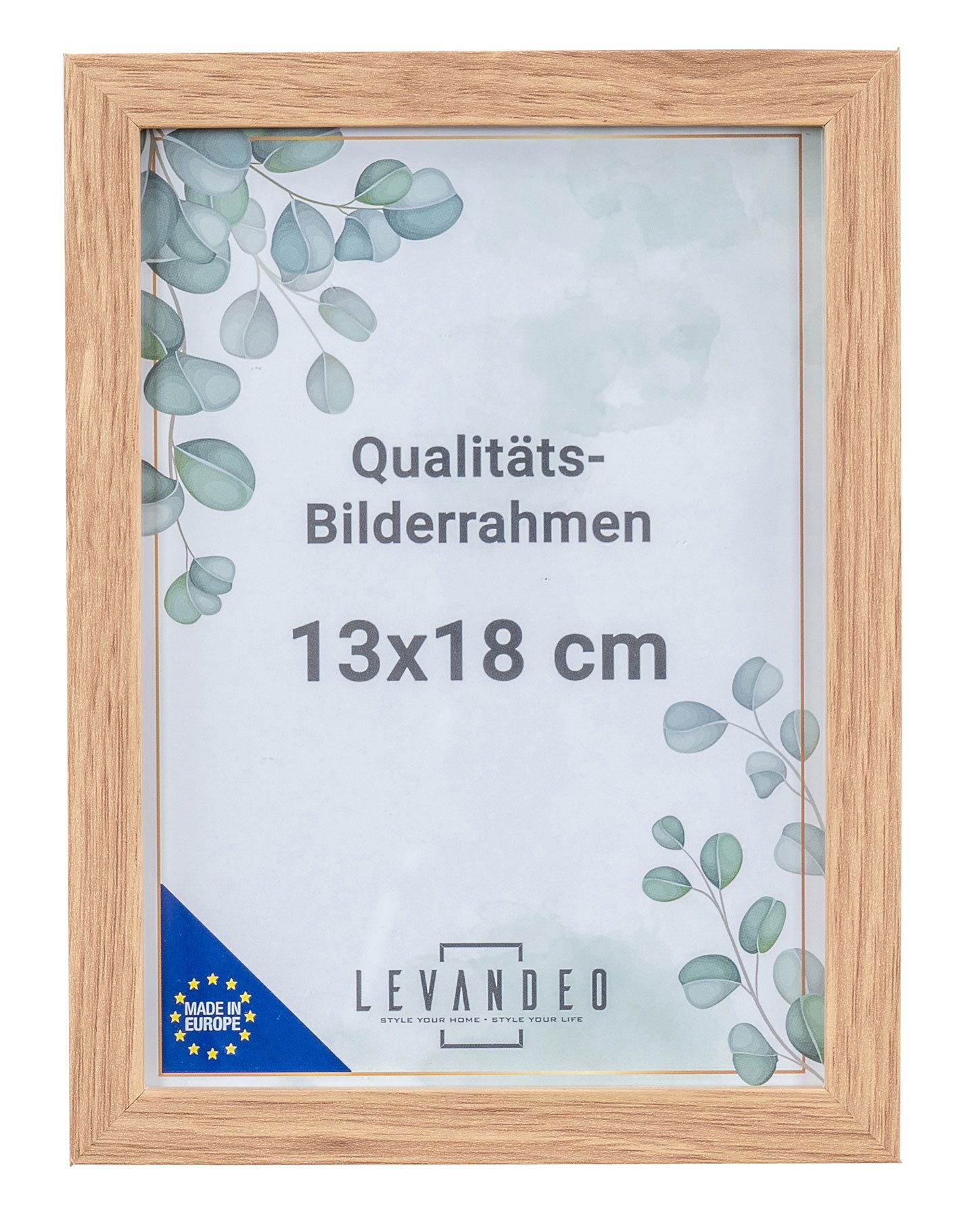 Levandeo® Bilderrahmen, Portrait Bilderrahmen Made in EU 13x18 Eiche Optik günstig online kaufen