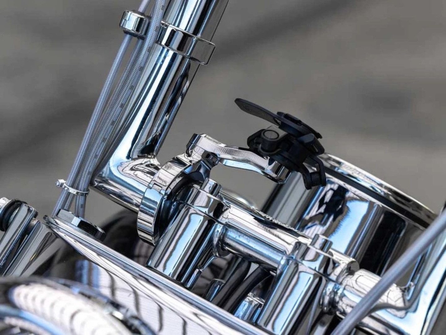 Quad Lock Handy-Halterung QUAD LOCK Motorrad Pro Lenkerhalterung Handy Smartphone Chrome Groß